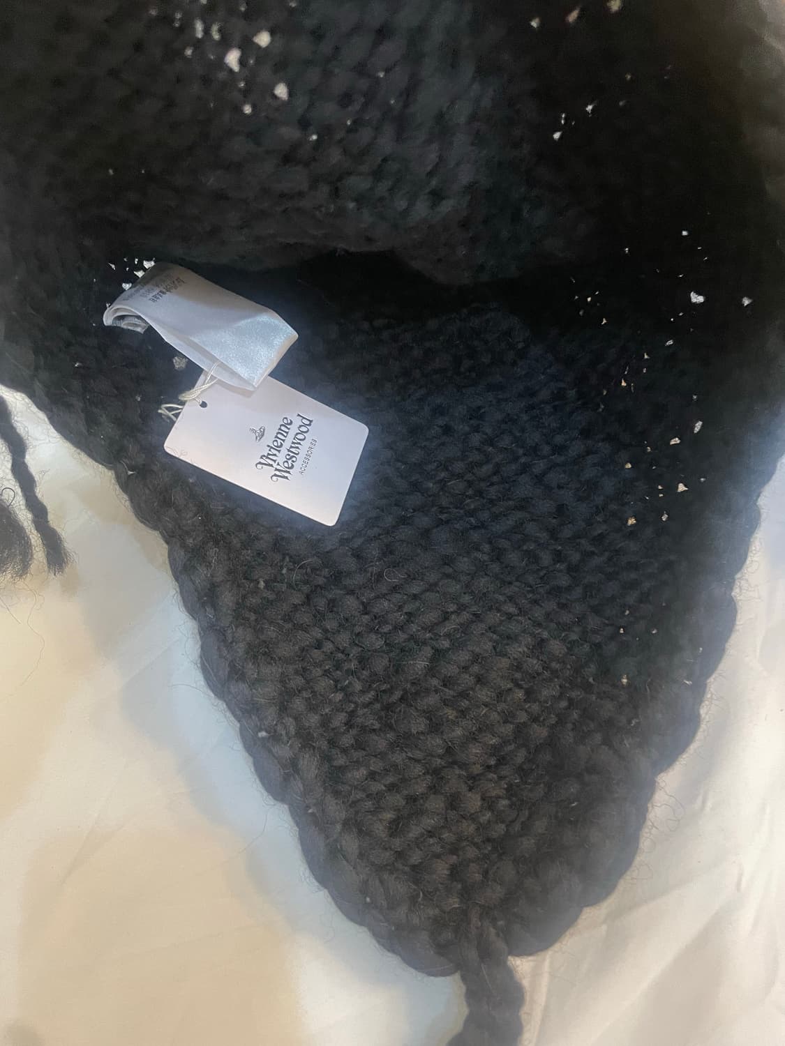 비비안웨스트우드 가죽패치 이어플랩비니 블랙 F 상품이미지3