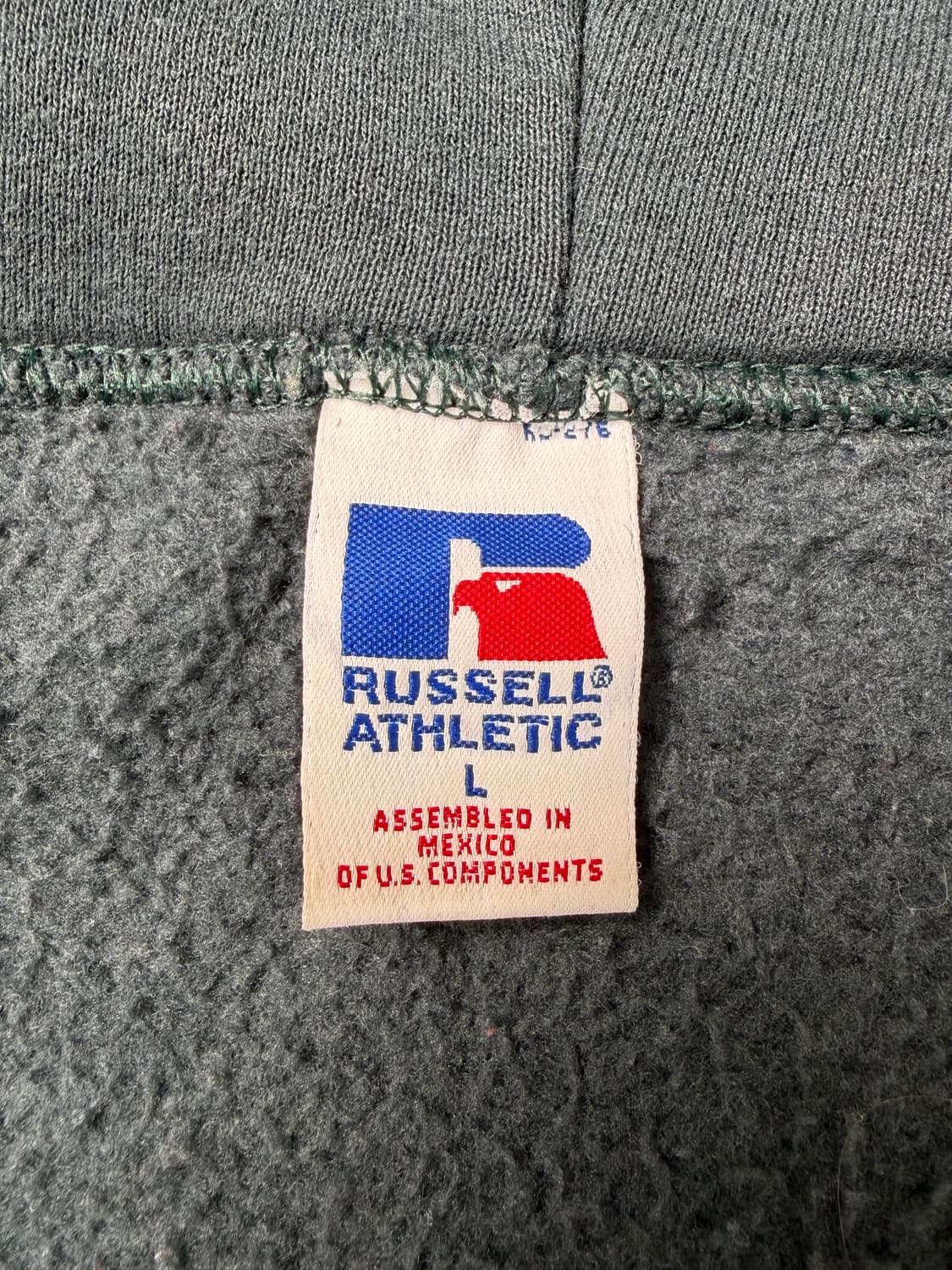 90s Russell Zip Up Hoodie (sage green) 상품이미지3