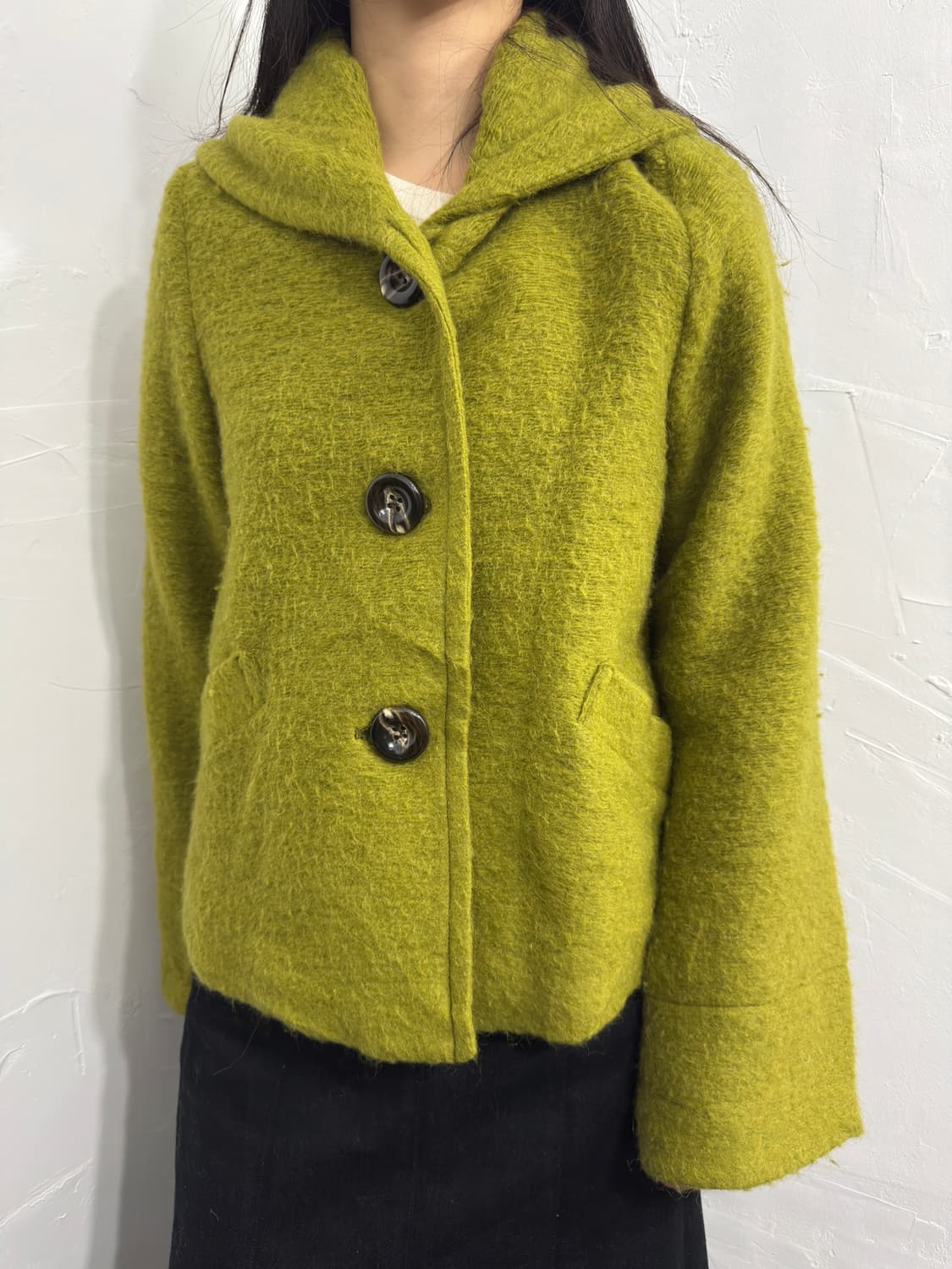 olive button wool jacket 상품이미지3