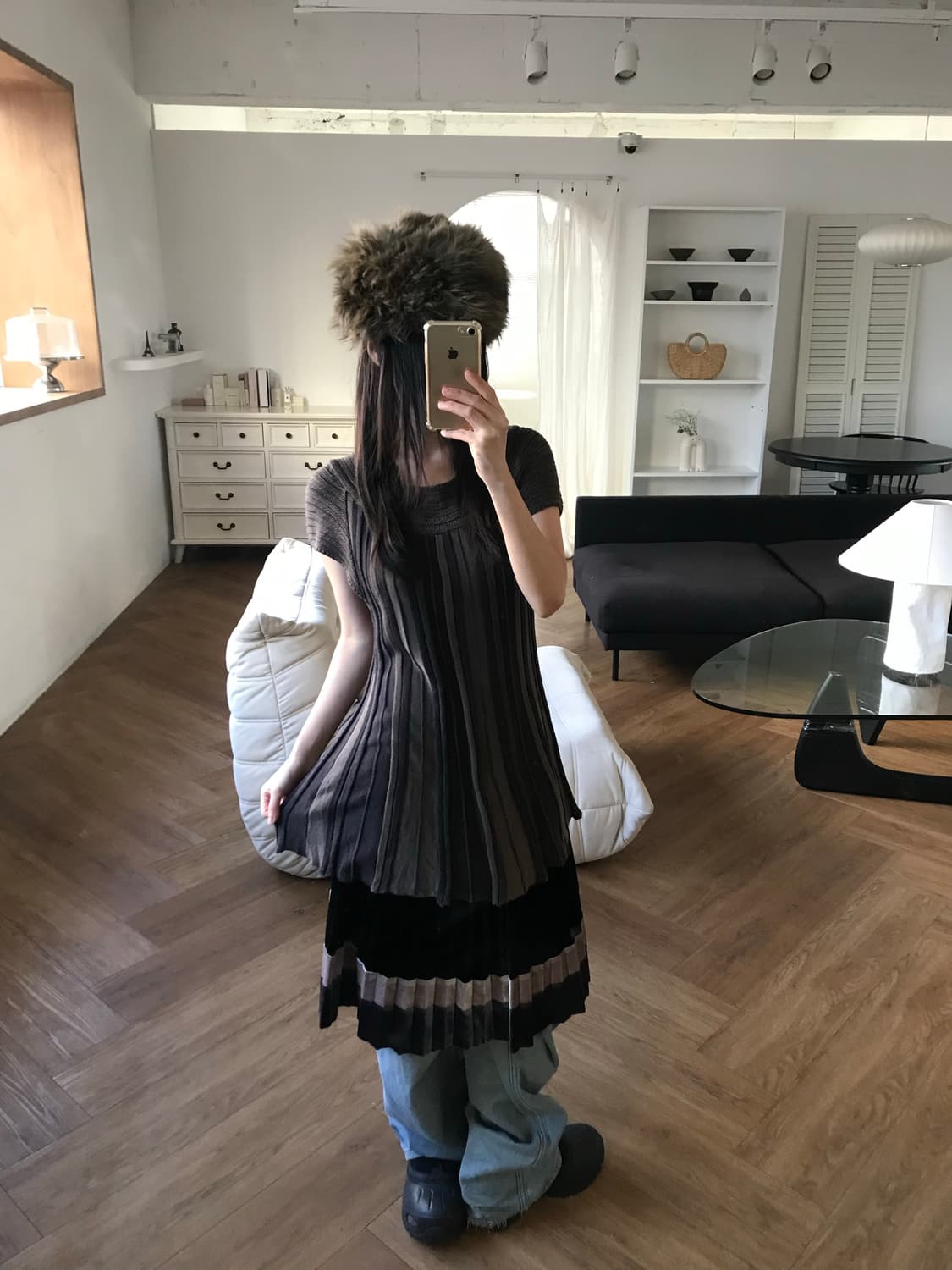 vintage velvet skirt 상품이미지6