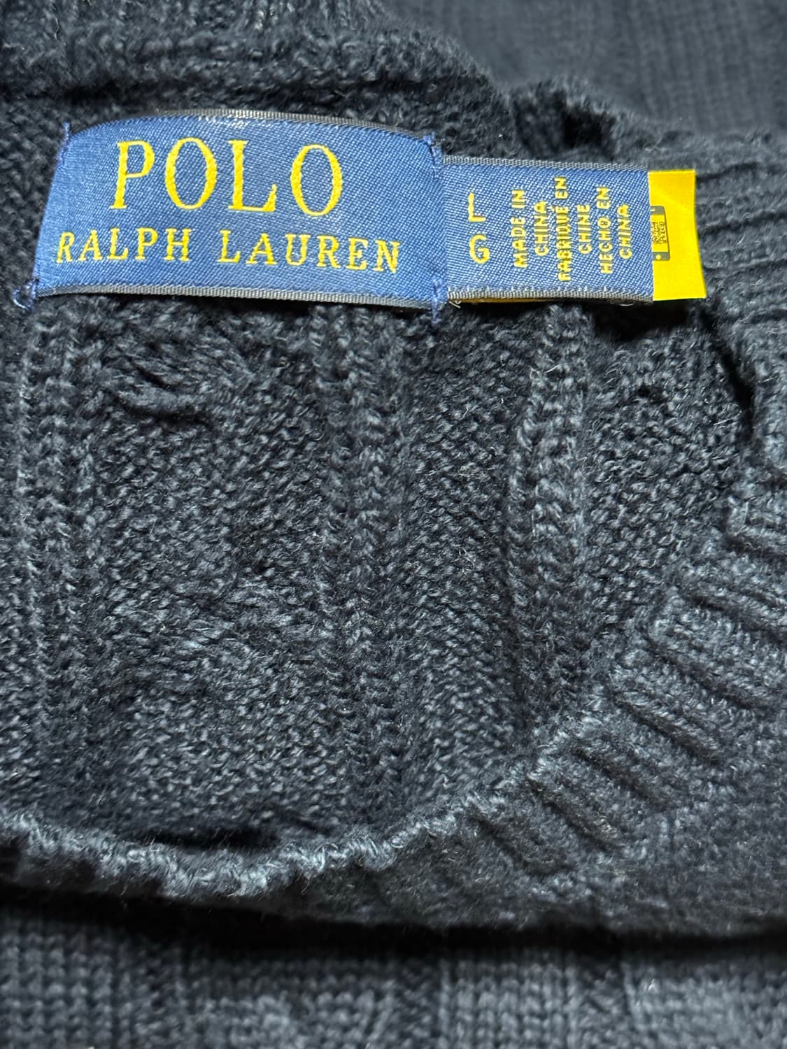 폴로 랄프로렌 케이블 스웨터 (네이비, L) 상품이미지3