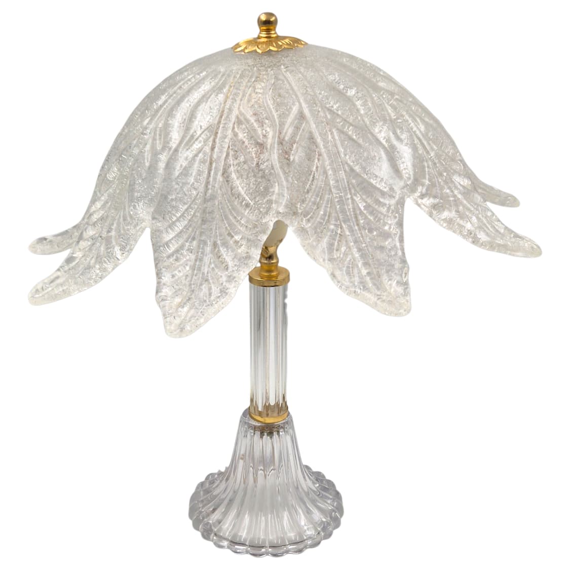 80s 클리어 크랙 글라스 꽃잎 빅 스탠드 램프 상품이미지4