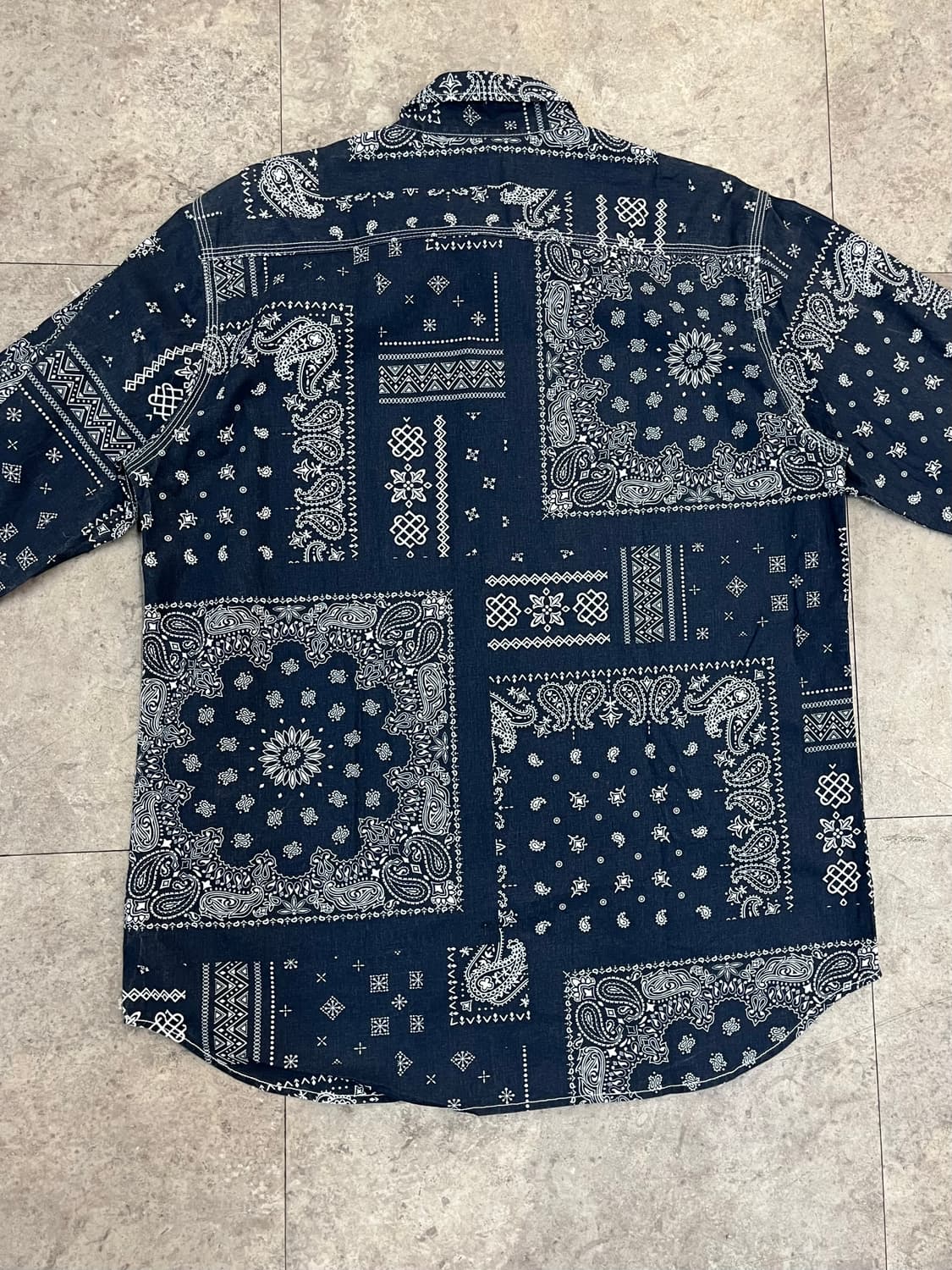 에드윈 페이즐리 셔츠 네이비 XL #csz3806 상품이미지7