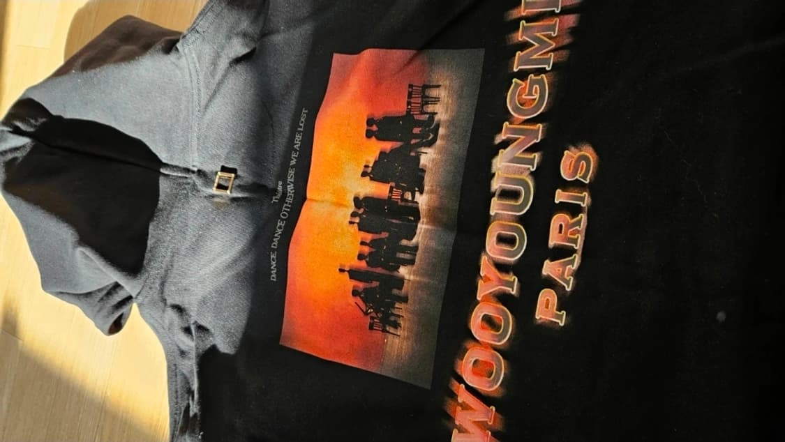 우영미 프린팅 후드티 블랙 상품이미지6