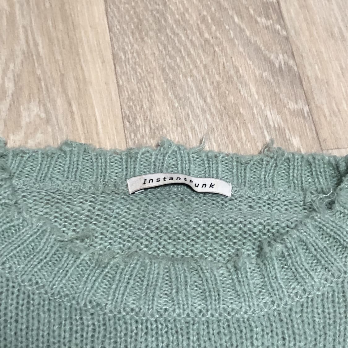 (105-110) 인스턴트펑크 오버사이즈 모헤어 크루넥 니트 민트 상품이미지5