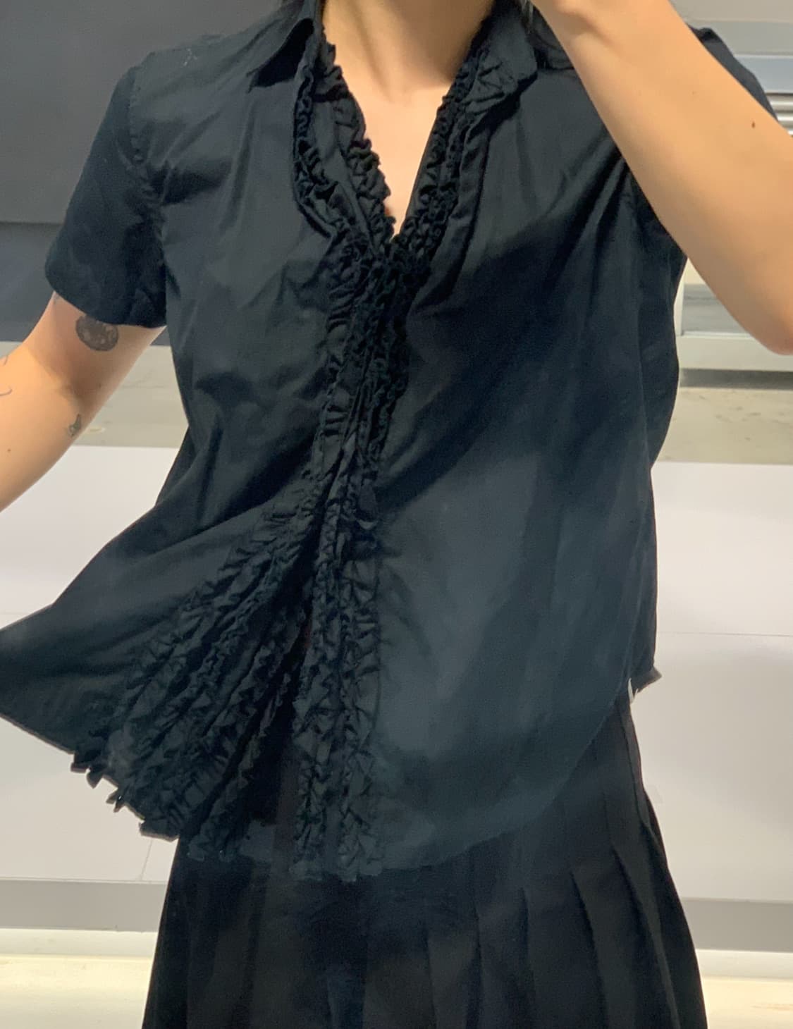 tricot 꼼데가르송 반팔 블라우스 블랙 xs 상품이미지9