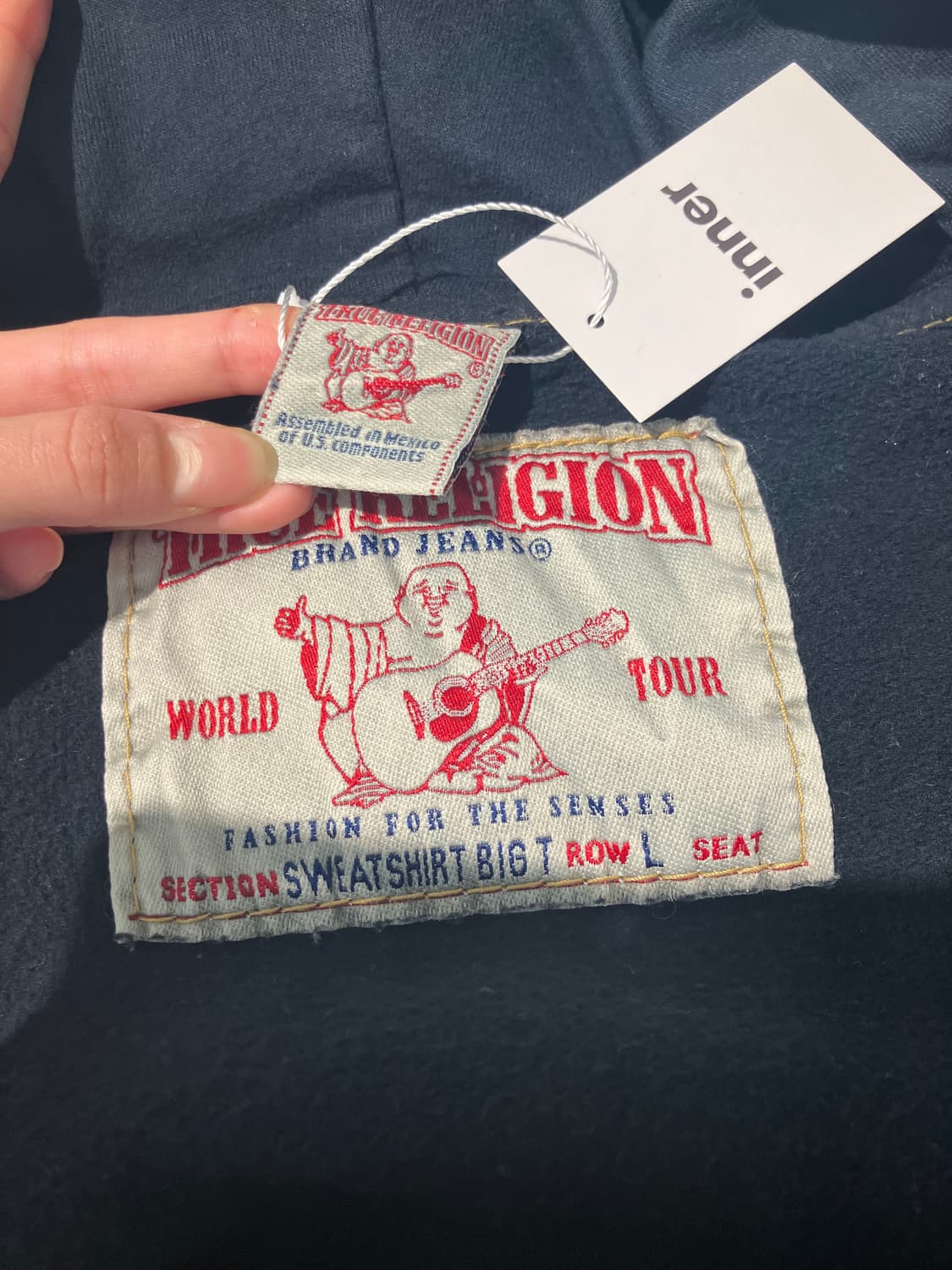 True Religion 스티치 집업 후드 L 상품이미지7