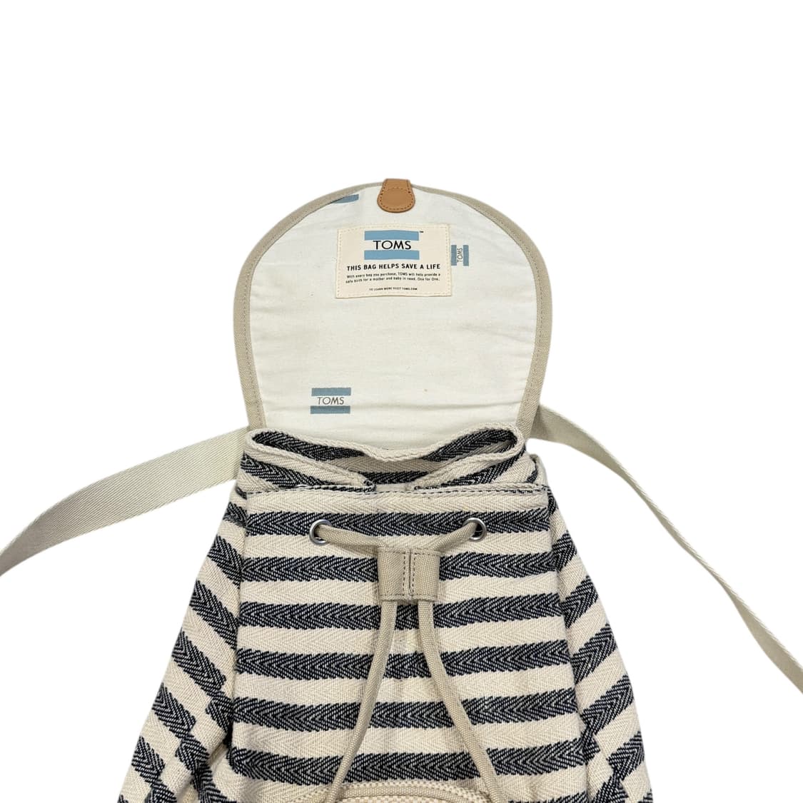 TOMS 탐스 스트라이프 복조리 스트링 포켓 백팩 가방 상품이미지2