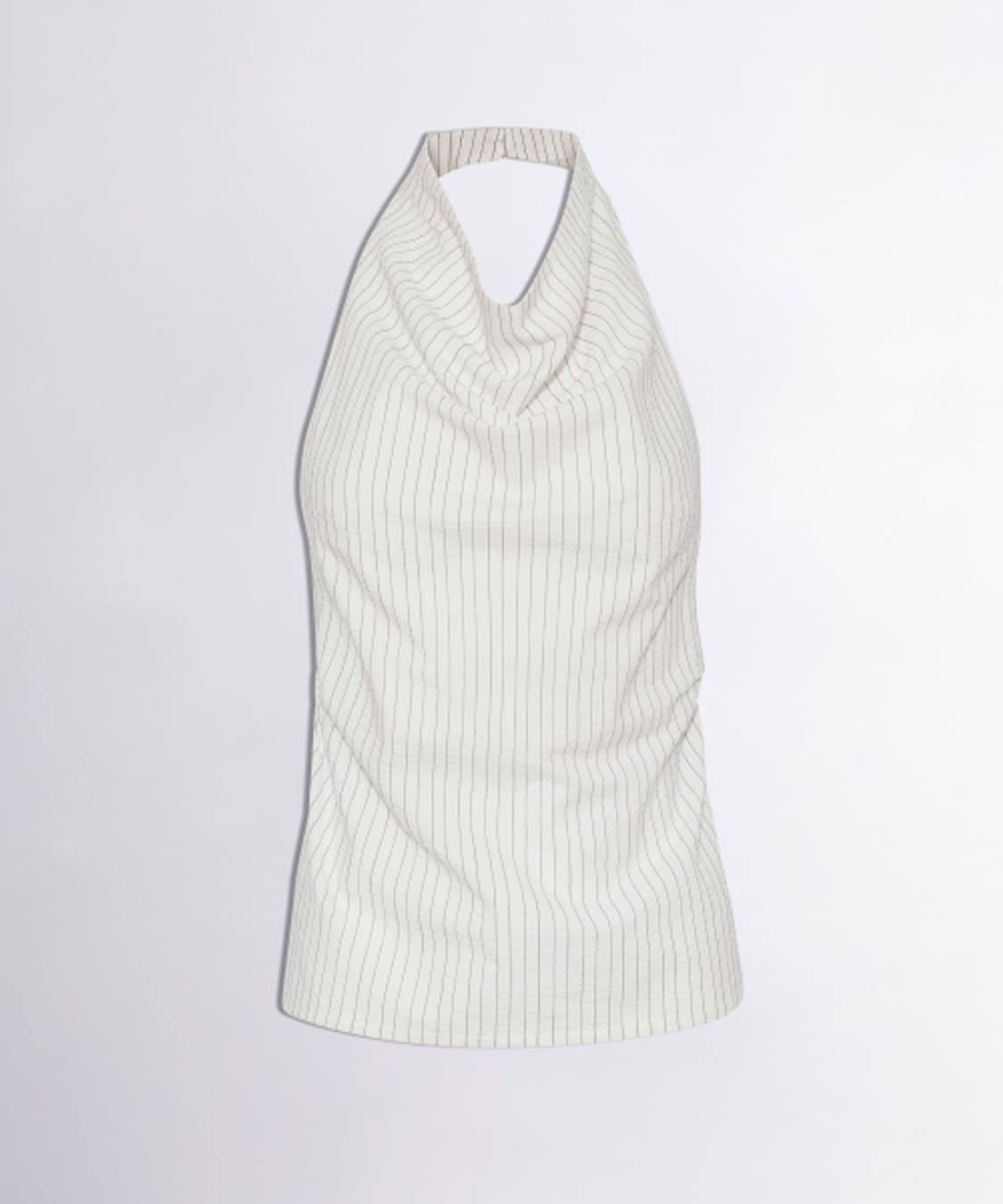 Drape Backless Halter Top White M 상품이미지3