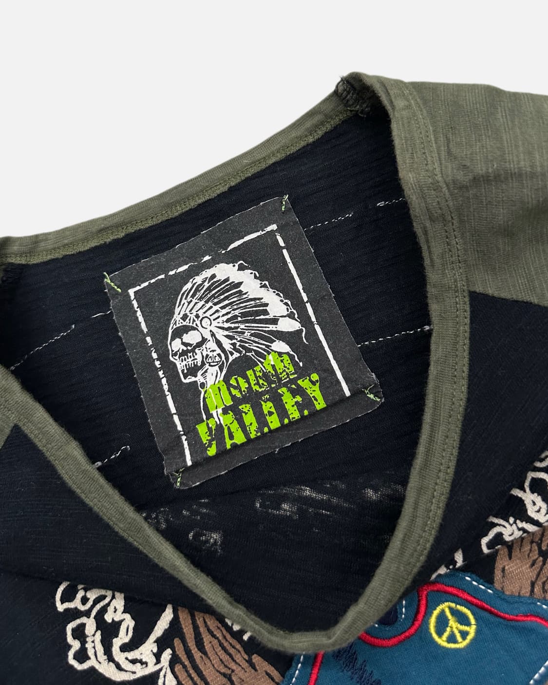 patch skull khaki raglan t 상품이미지5