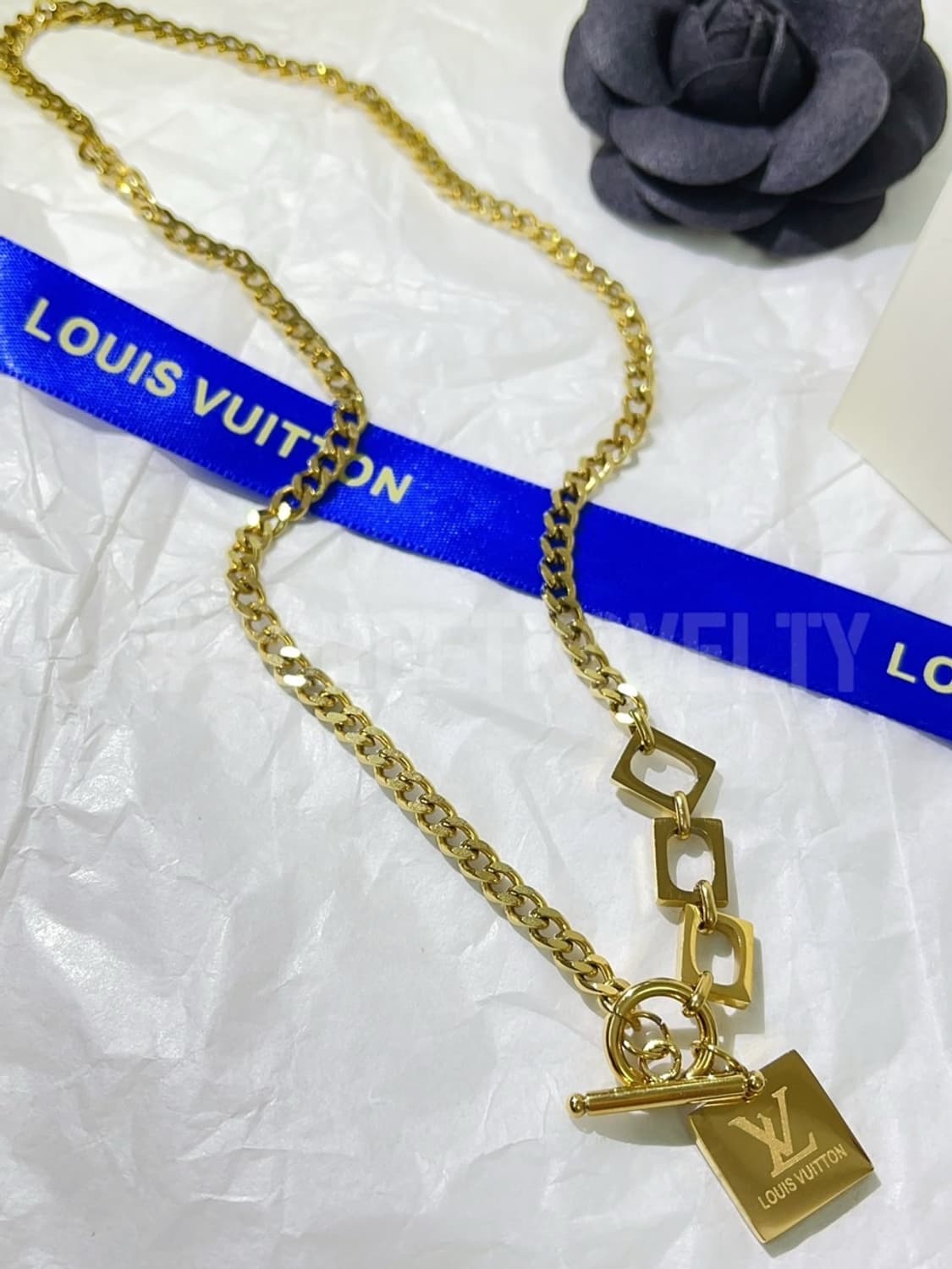LV 골드 체인 목걸이 골드 풀박스 상품이미지1