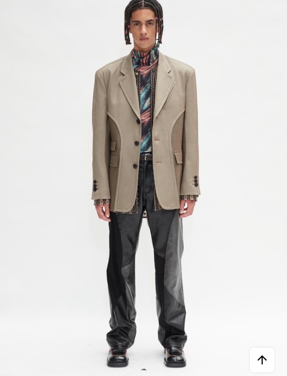 엔더슨벨 토템 22 콘트라스트 울 자켓 브라운 상품이미지3