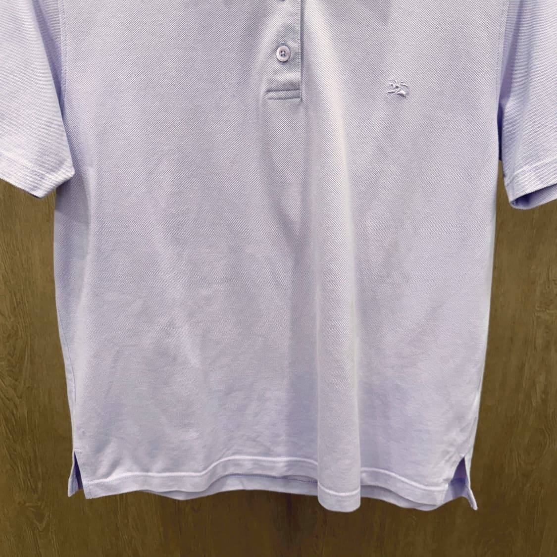 버버리 런던 반팔 PK 티셔츠 로고 자수 사이드 슬릿 디테일 라이트 퍼플 상품이미지5