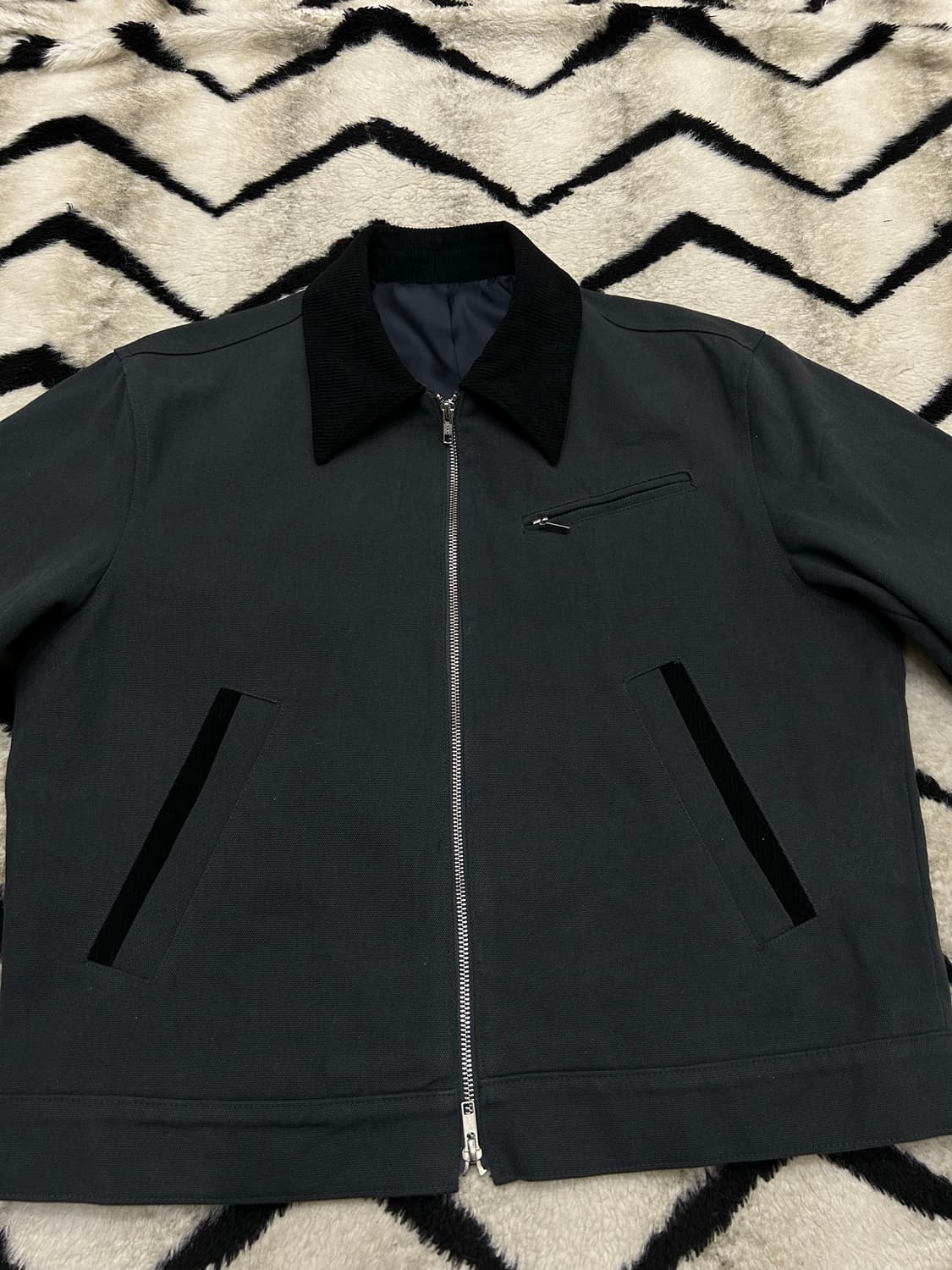 [M]드로우핏 콘트라스트 워크 트러커 자켓/다크 그레이 상품이미지2