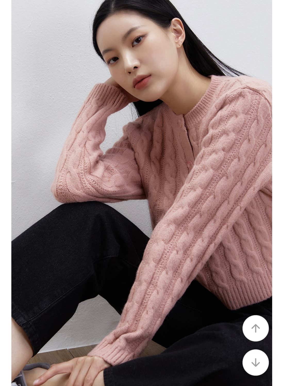 미쏘 라운드넥 케이블 가디건 (새상품) 상품이미지3