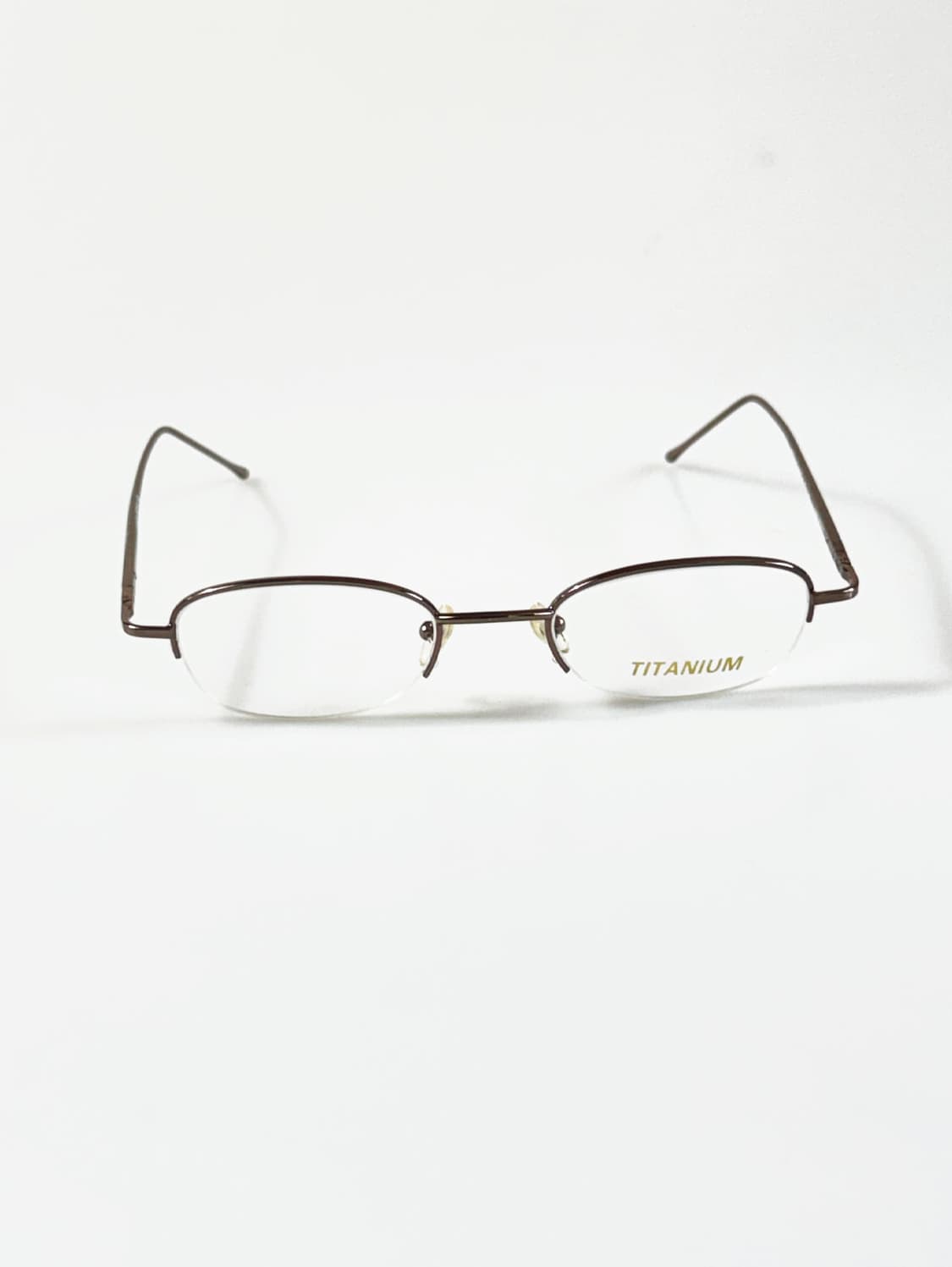 90s TITANIUM OPTICAL 티타늄 스퀘어 반무테 빈티지 안경 상품이미지2