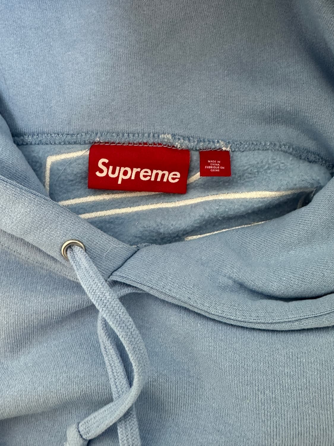 24fw 슈프림 사틴 아플리케 후드 라이트블루 M 최상급 상품이미지4
