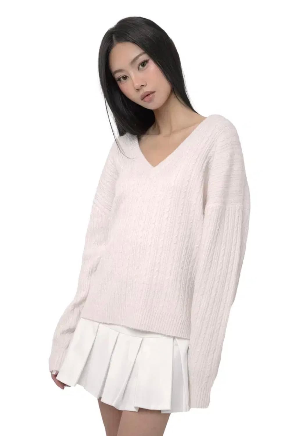 클리시어 리릭 케이블 니트 Lyric tie-back cable knit 상품이미지1