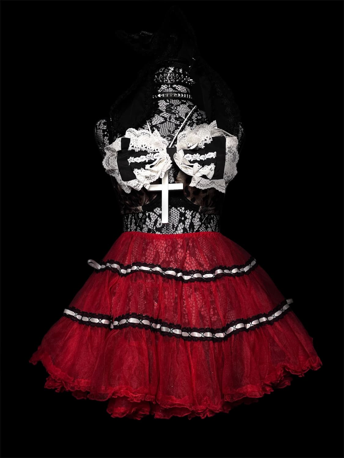 BODYLINE 바디라인 펑크 레드 프릴 튜튜 샤 스커트 상품이미지1