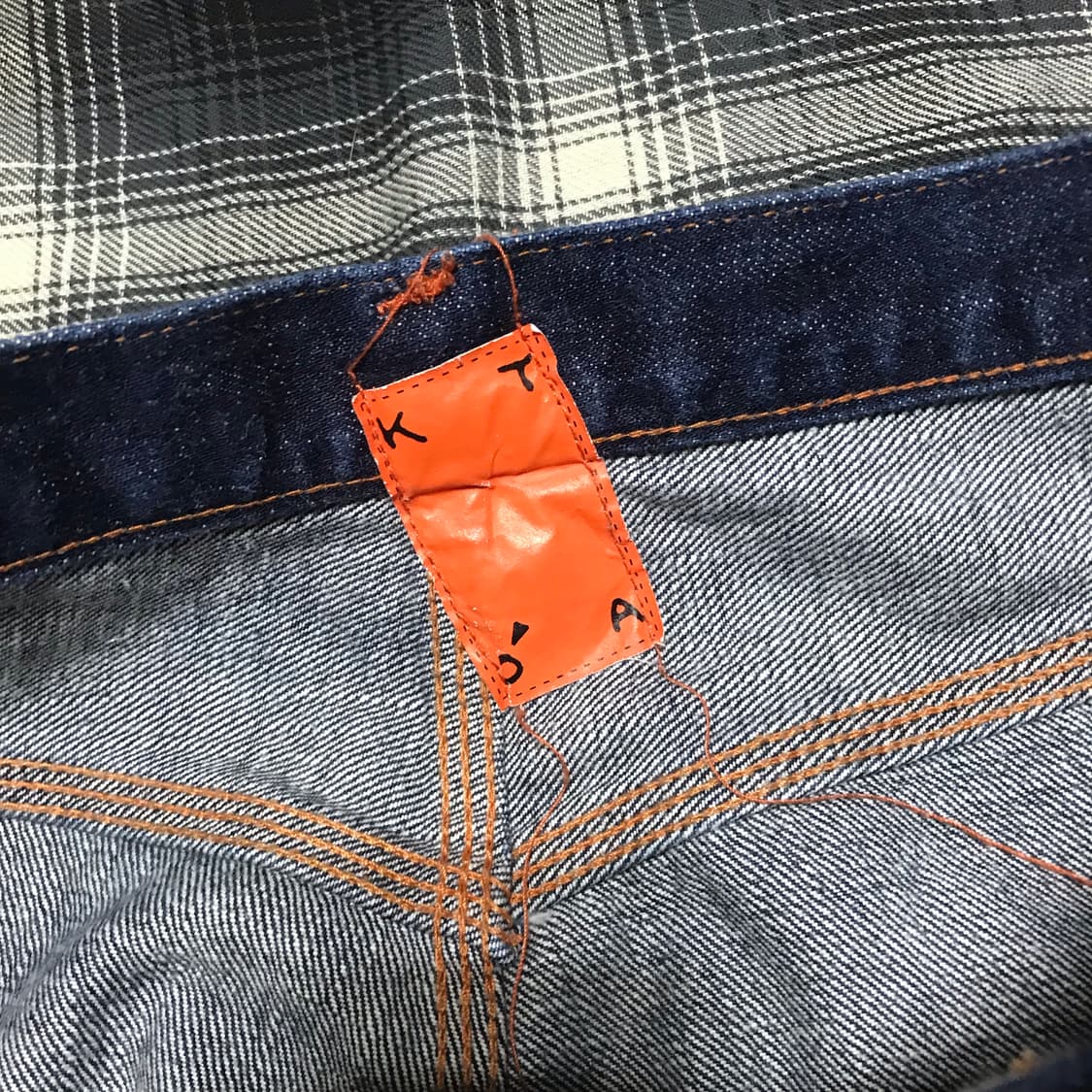 재팬 kot jeans 루즈 스트레이트 핑크 셀비지 데님 상품이미지6