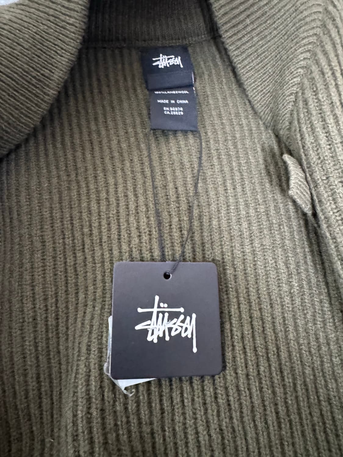 빈티지 STUSSY 스투시 짚업스웨터 올리브 상품이미지8
