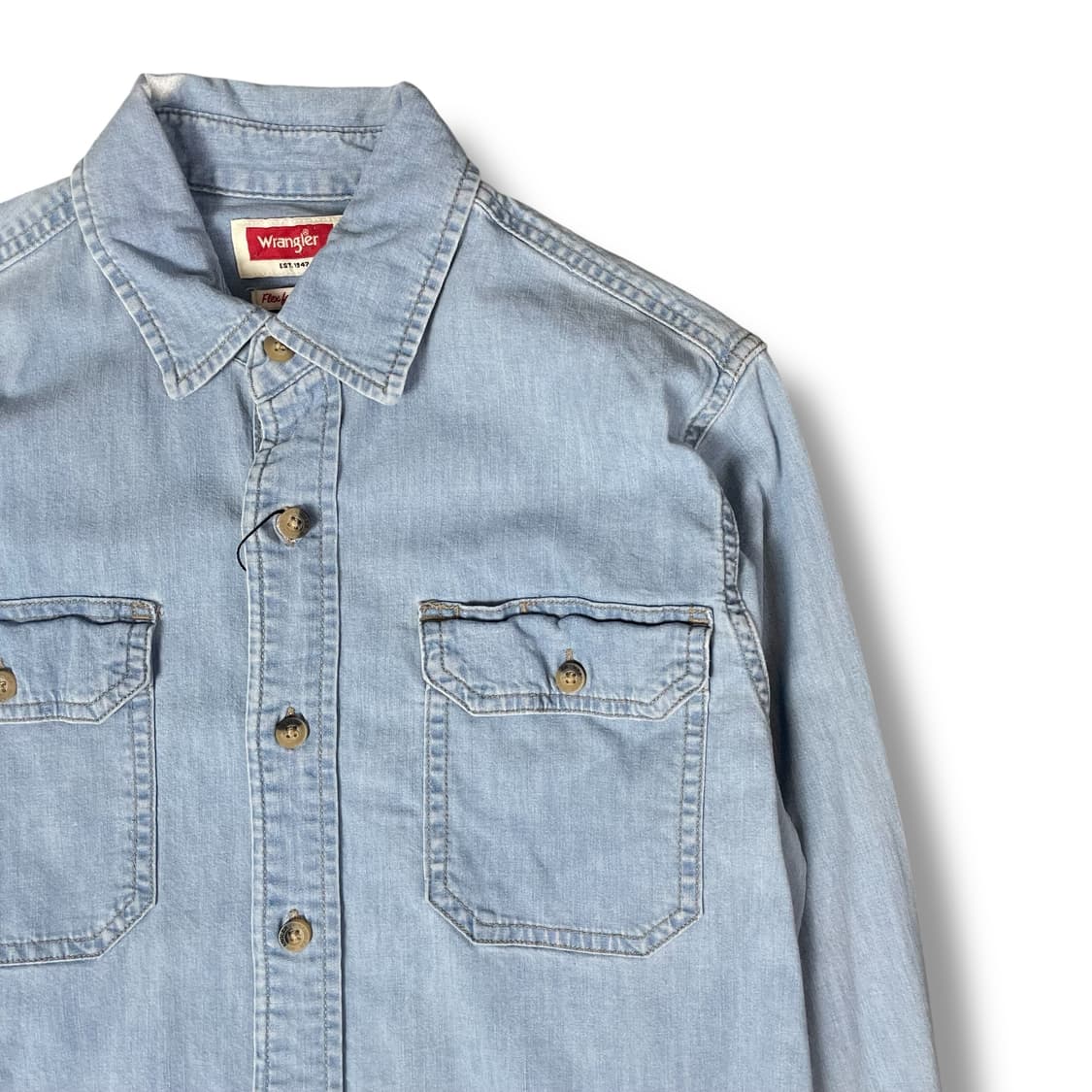 Wrangler 플렉스컴포트 스탠다드 헤리티지 데님 셔츠 S 상품이미지3