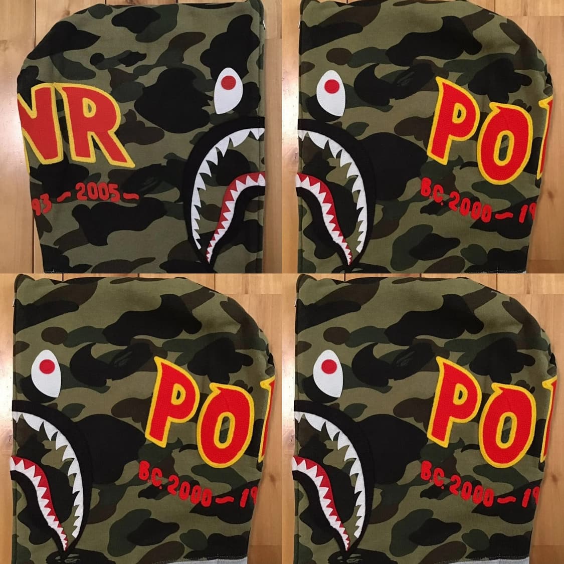 베이프 1st 카모 PONR 샤크 후드집업 그레이 상품이미지10