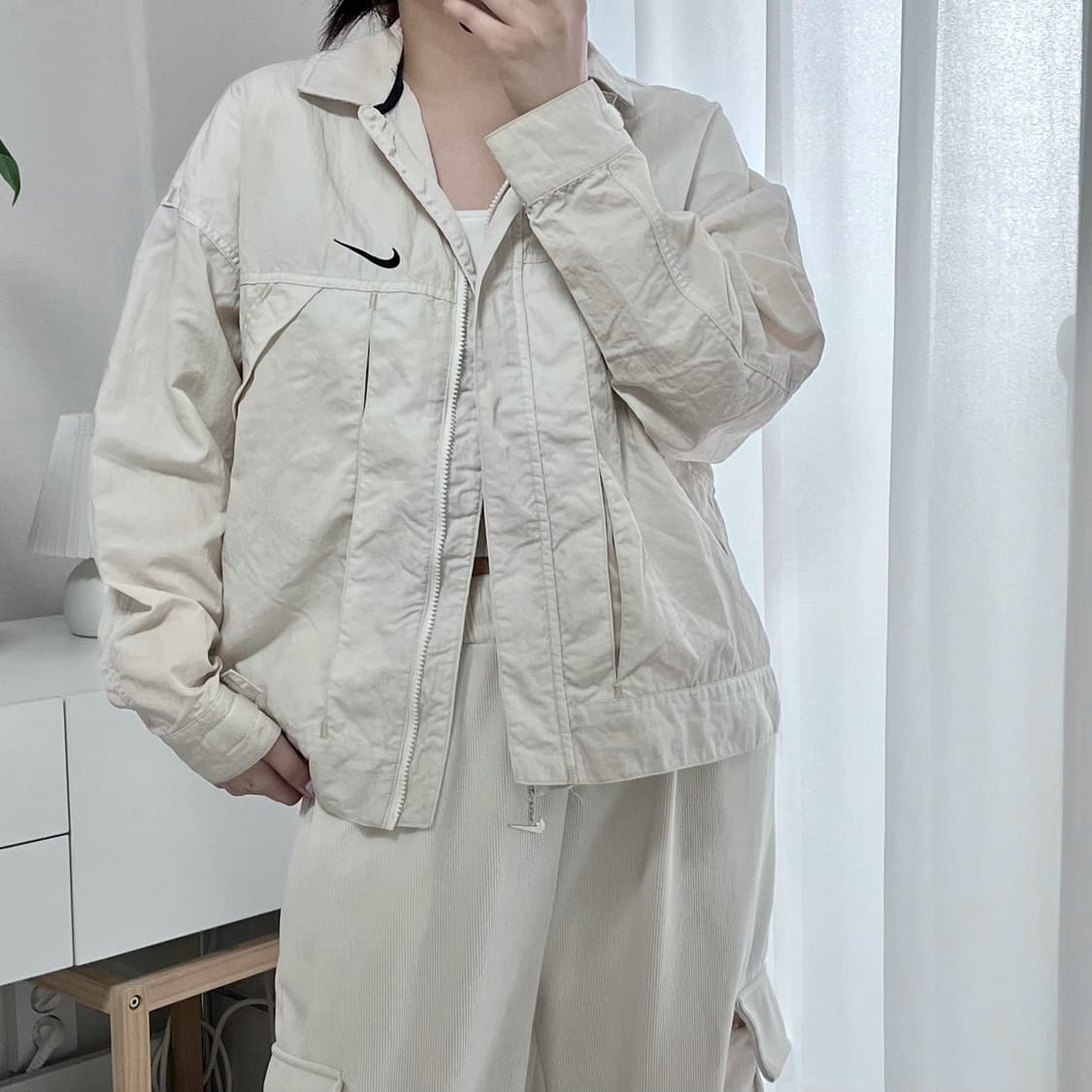 [정품] 나이키 아이보리 빅스우시 우븐 바람막이 [ XS ] 상품이미지2