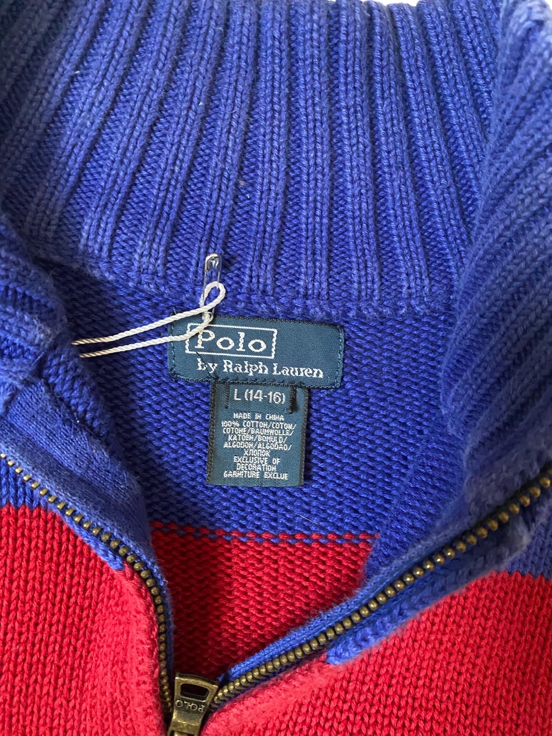 폴로 스트라이프 반집업 니트 (Woman L) AB1389 상품이미지6