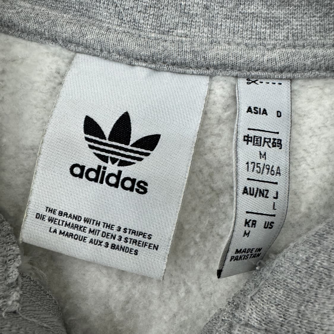 M(100) 아디다스 반집업 그레이 맨투맨 기모 티셔츠  상품이미지4