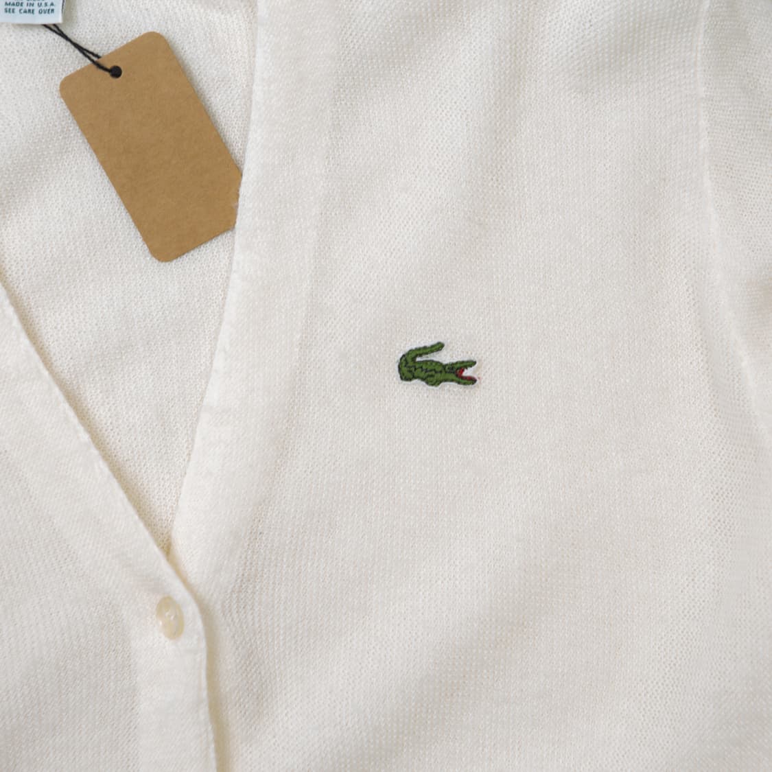 80s IZOD 라코스테 아크릴 가디건 화이트 상품이미지2