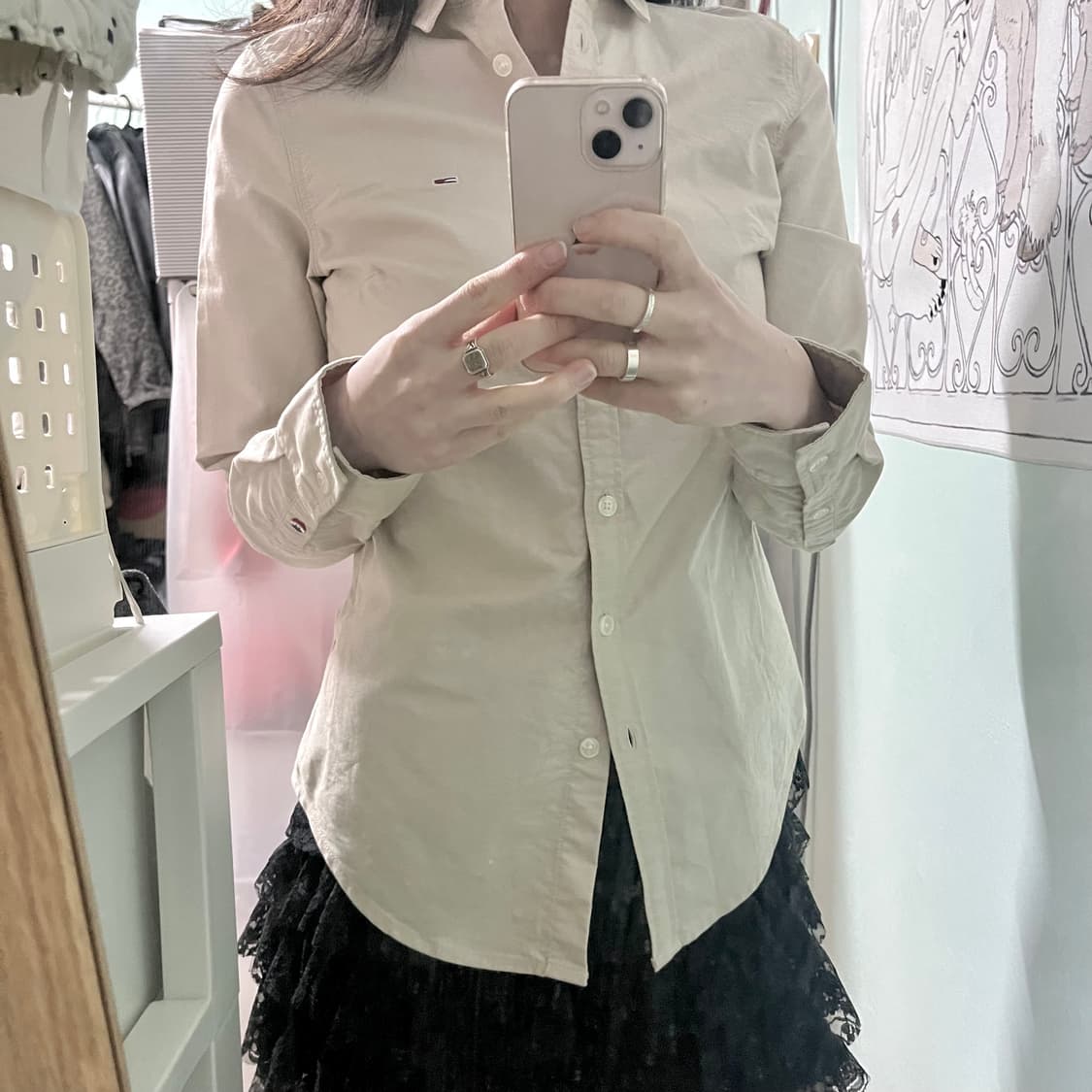 타미힐피거 라이트베이지 코튼 셔츠 상품이미지2