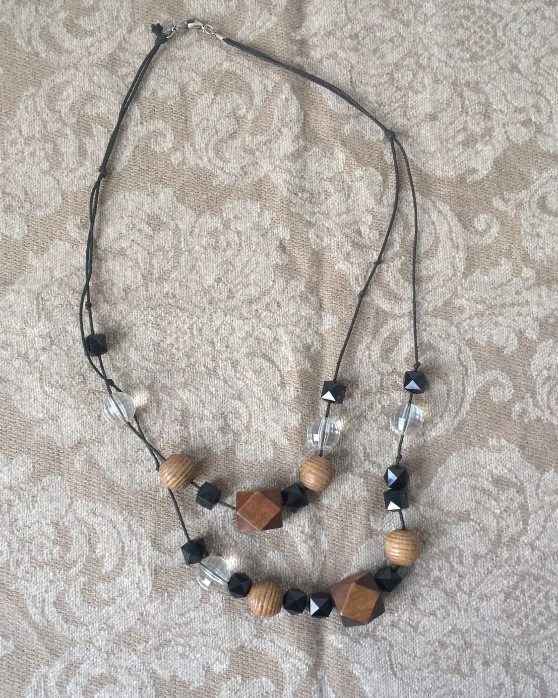 wood beads layer necklace 상품이미지5