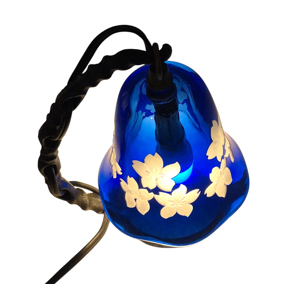 90s 오타루 핸드블로운 카빙 꽃잎 벨 램프 상품이미지4