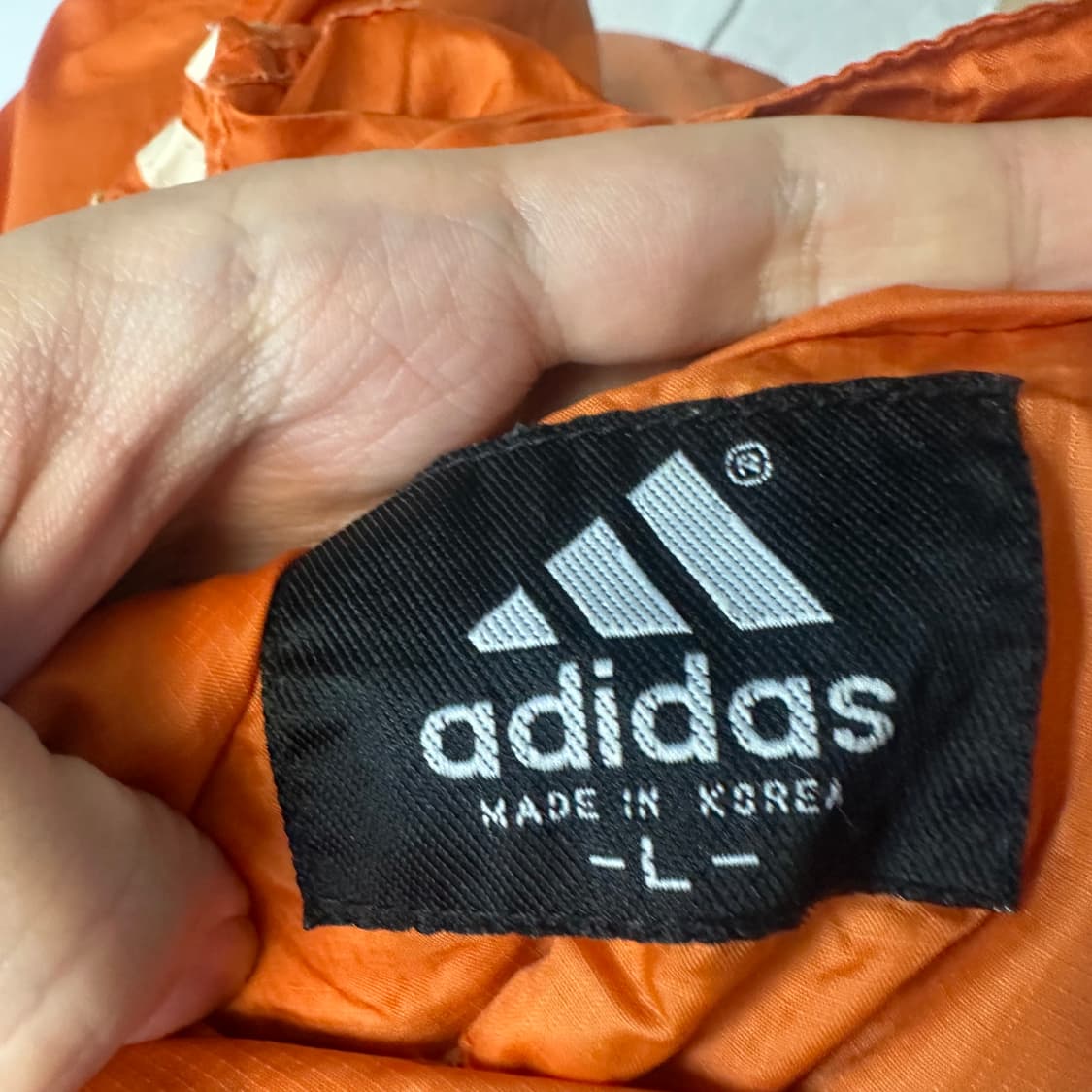 아디다스 00s 퍼포먼스로고 오렌지후드바람막이 L 상품이미지3