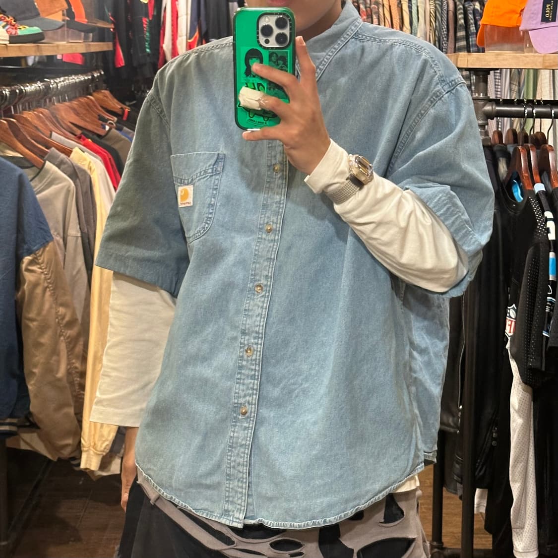 [HI] 칼하트 데님 반팔셔츠 상품이미지3