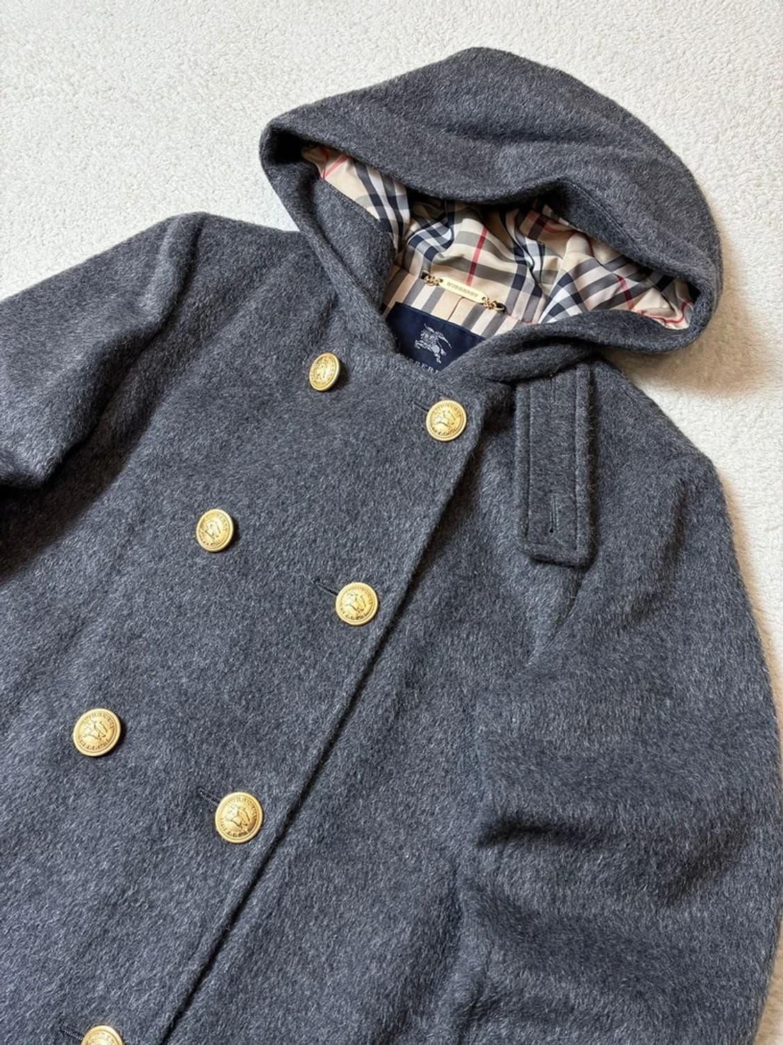 버버리 00's 재팬 더블 브레스트 금장 후디 코트 PN7268 상품이미지2