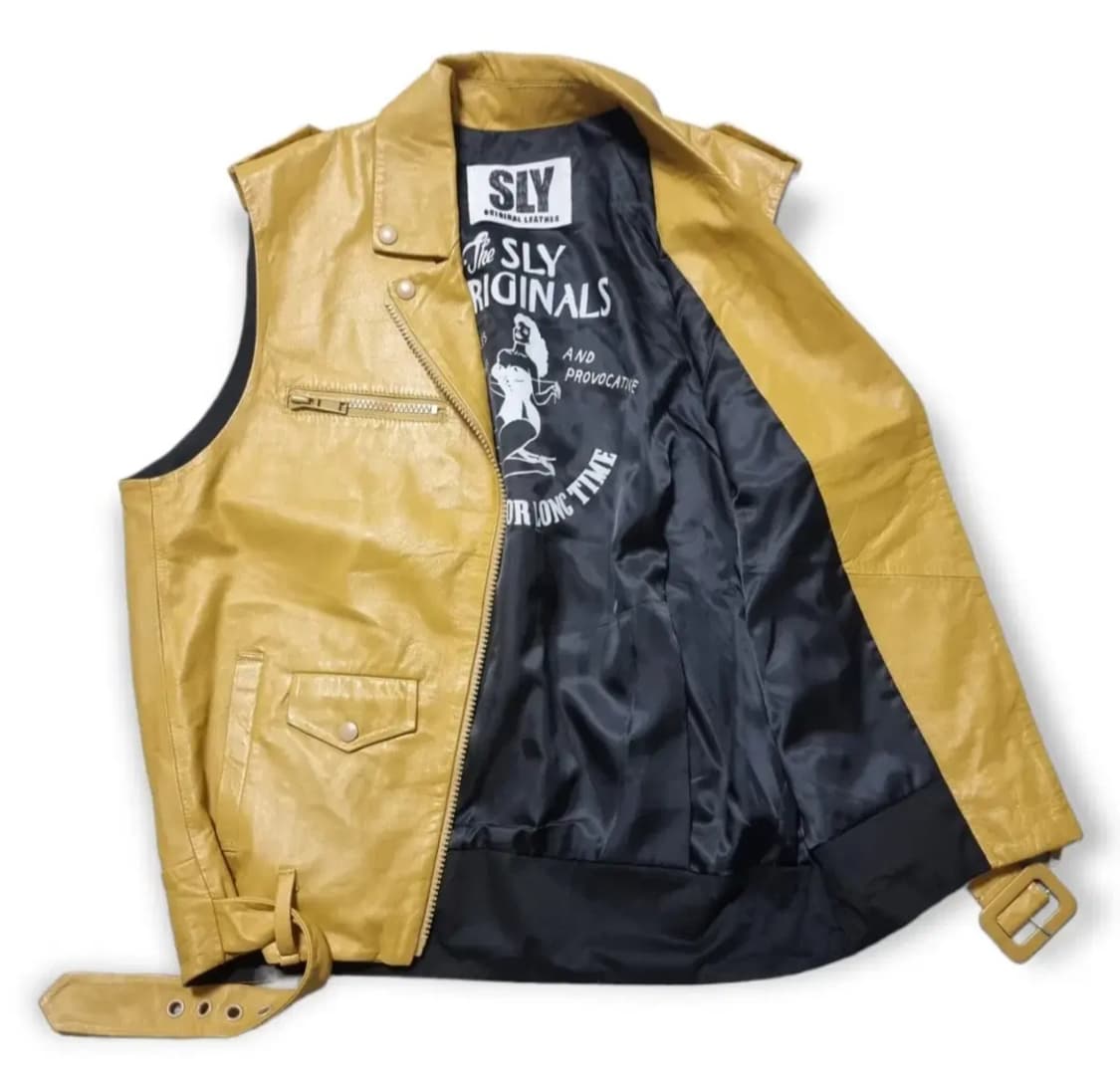 sly 가죽자켓 가죽조끼 라이더자켓 하라주쿠자켓 펑크룩 램스킨자켓 상품이미지5