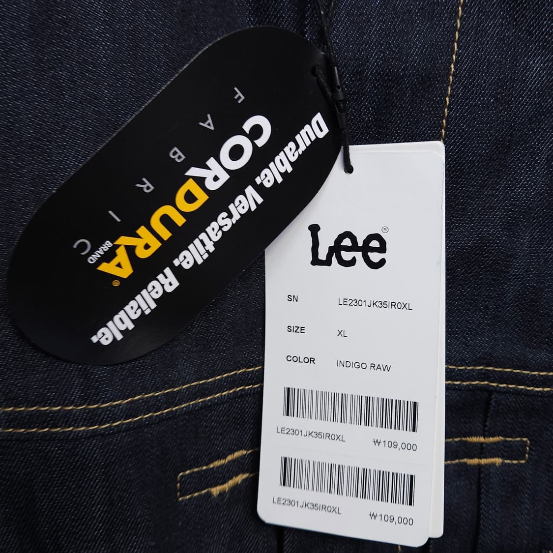 새상품 ) LEE 리 코듀라 RAW 데님 1세대 트러커 자켓 상품이미지7