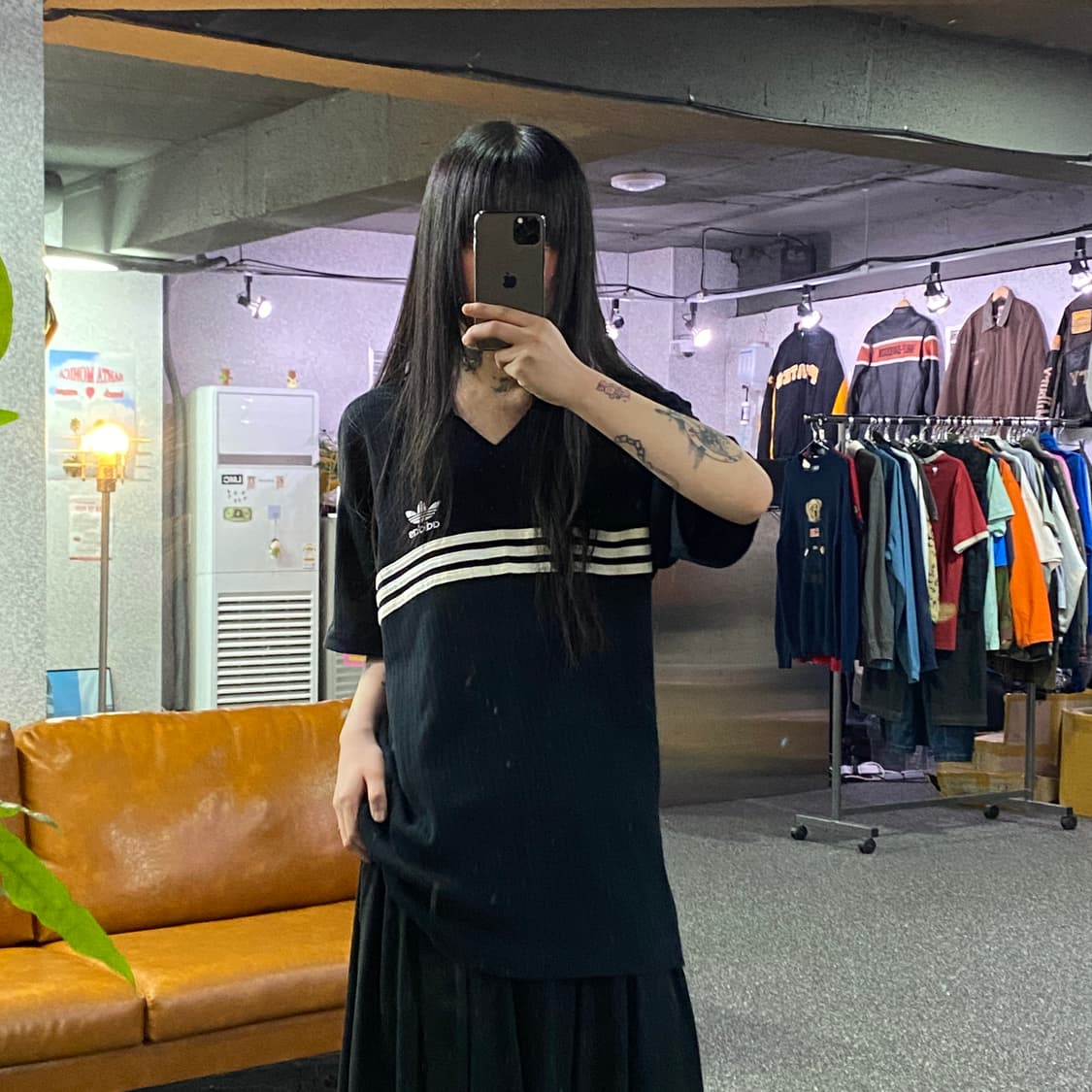아디다스 스트라이프 디테일 올드스쿨 카라넥 반팔 B4866 상품이미지1