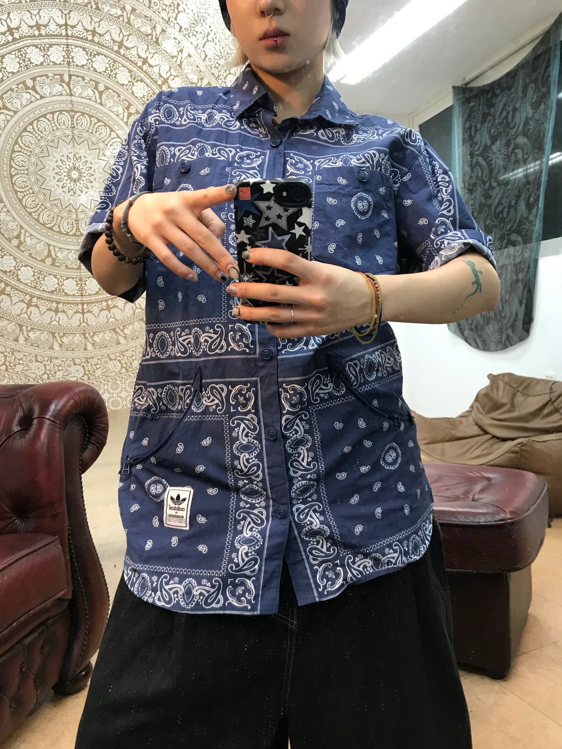 아디다스x네이버후드 페이즐리 포켓 반팔 셔츠 상품이미지2