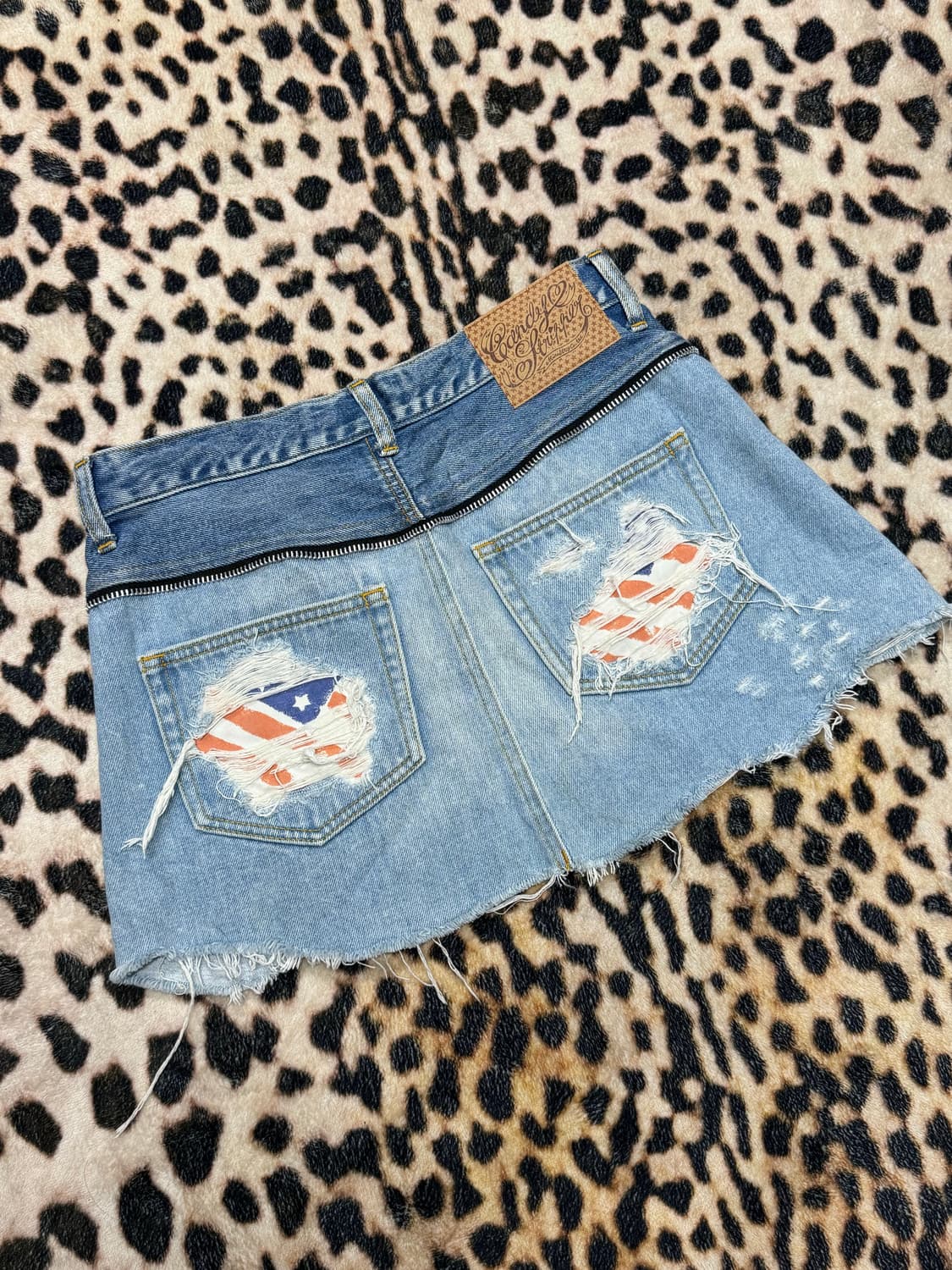 성조기 디스트로이드 데님스커트 상품이미지2