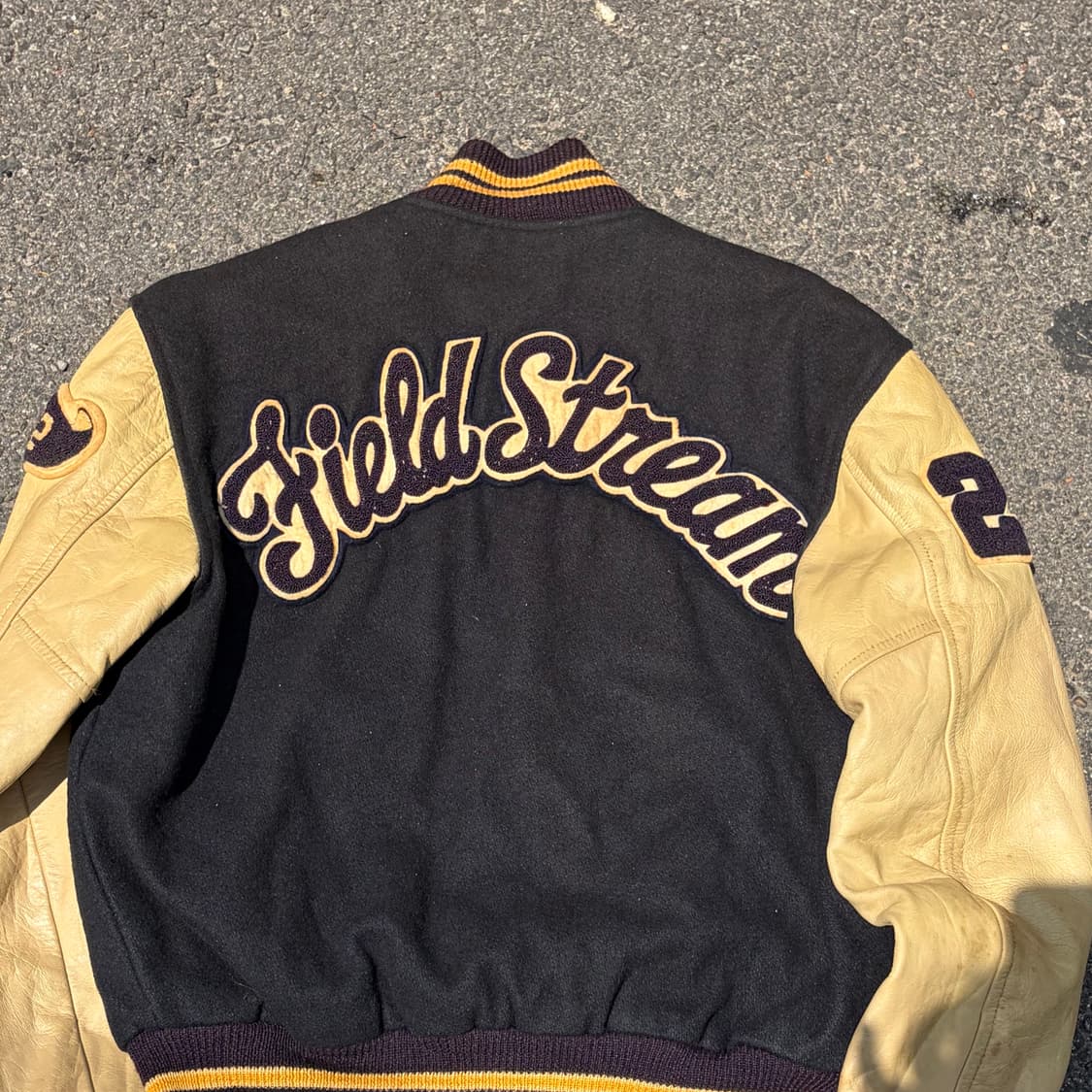 70s USA Catchball 가죽 바시티 자켓 L 상품이미지7