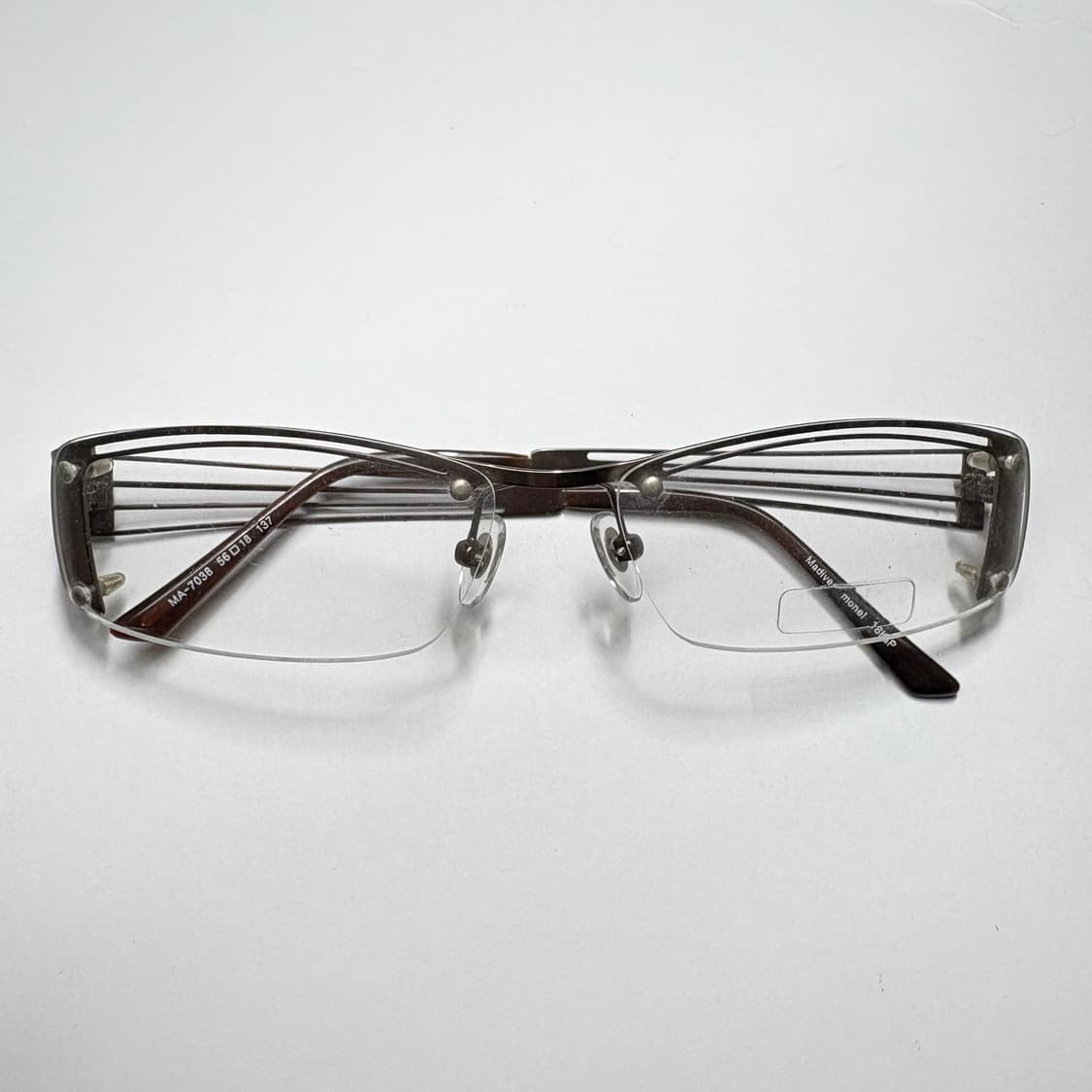 빈티지 긱시크 안경 Y2K(멀티 라인 테크니컬 하프림) 상품이미지1