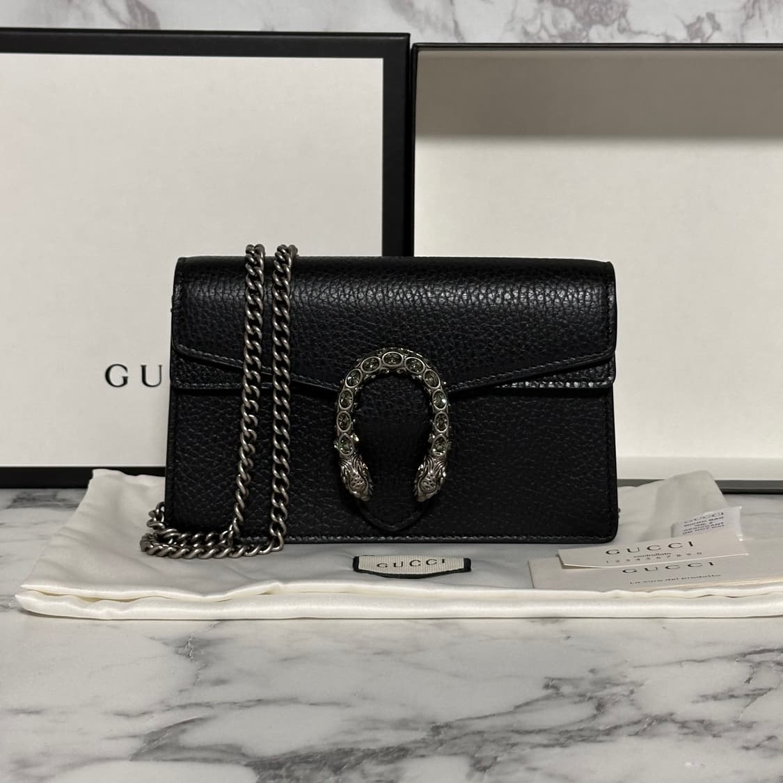 [ 새상품,OS ] 구찌 디오니서스 슈퍼 미니백 블랙  상품이미지1