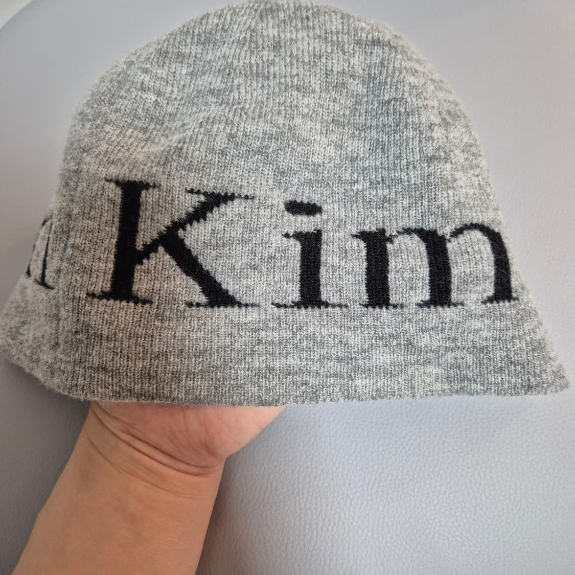 마뗑킴 로고 자카드 숏 비니 그레이 상품이미지3