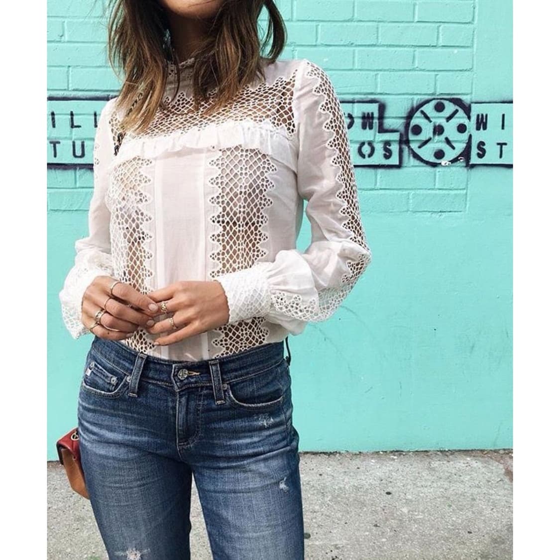 셀프 포트레이트 크로셰 레이스 블라우스 상품이미지1