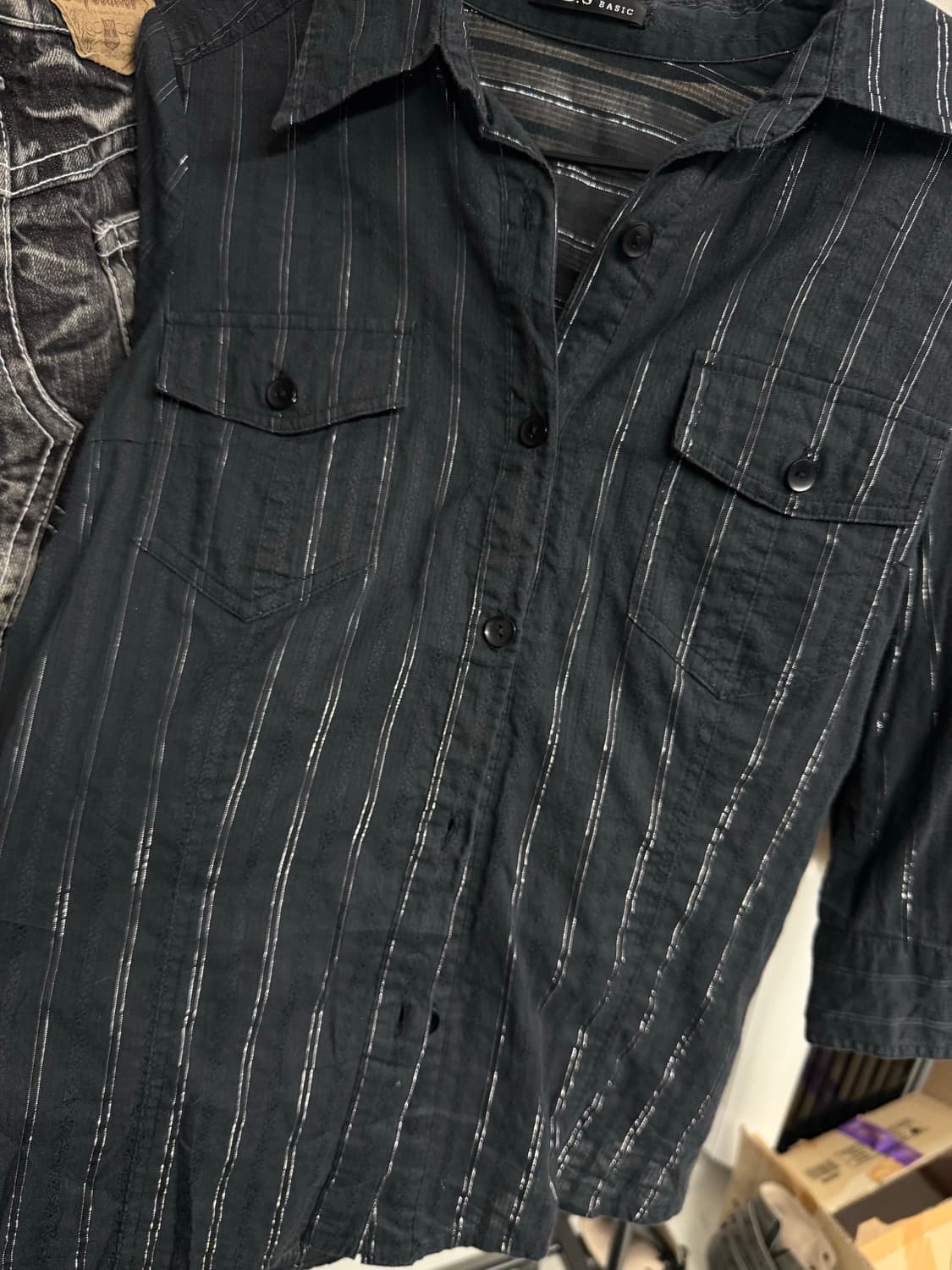 00s punk glitter quartersleeve shirts 상품이미지3