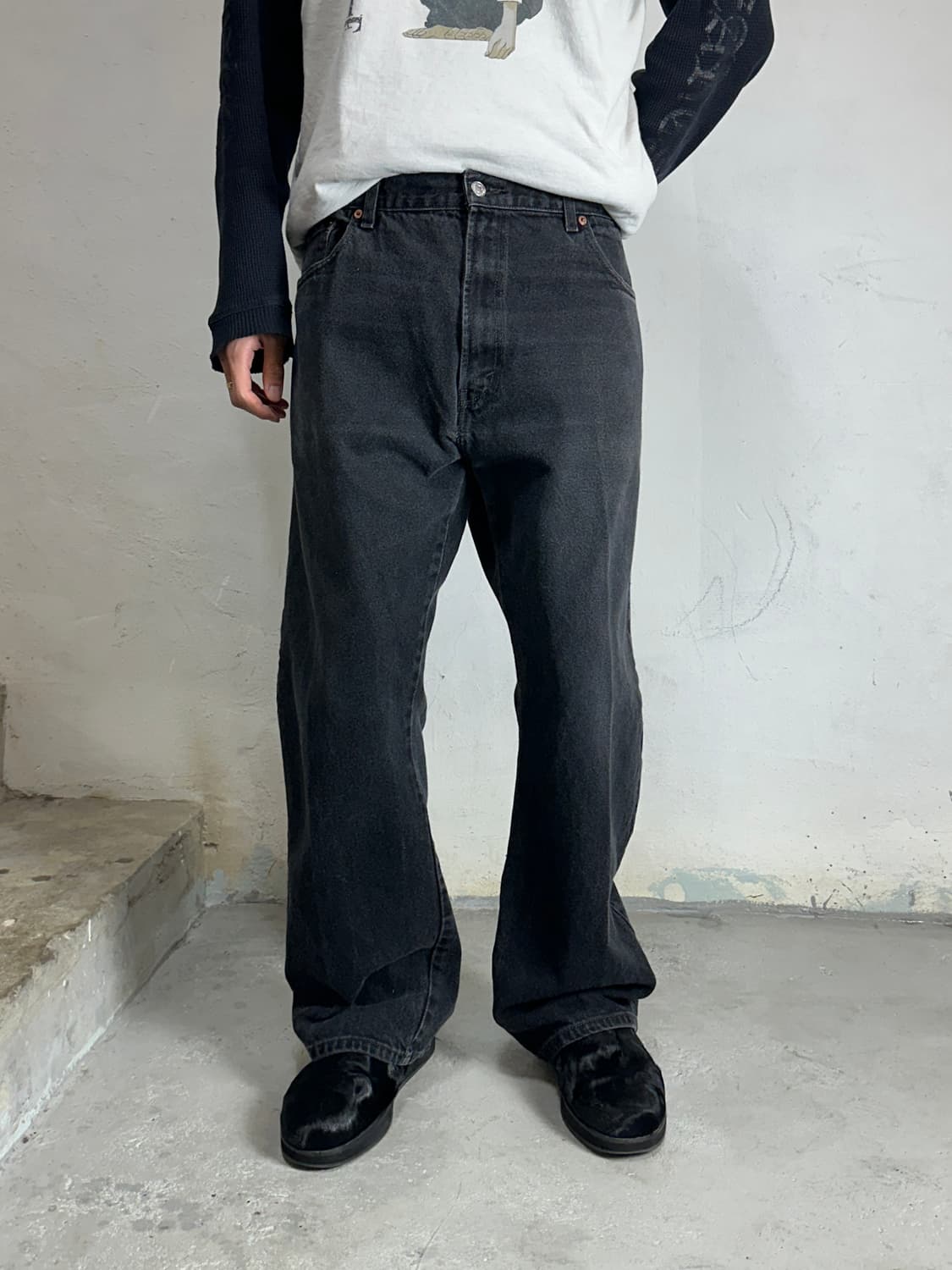 00's 빈티지 리바이스 517 블랙 부츠컷 플레어진 상품이미지2