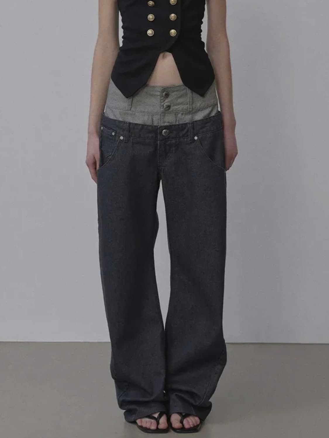 스컬프터 Beaded Layered Denim Pants Nonfade 상품이미지1
